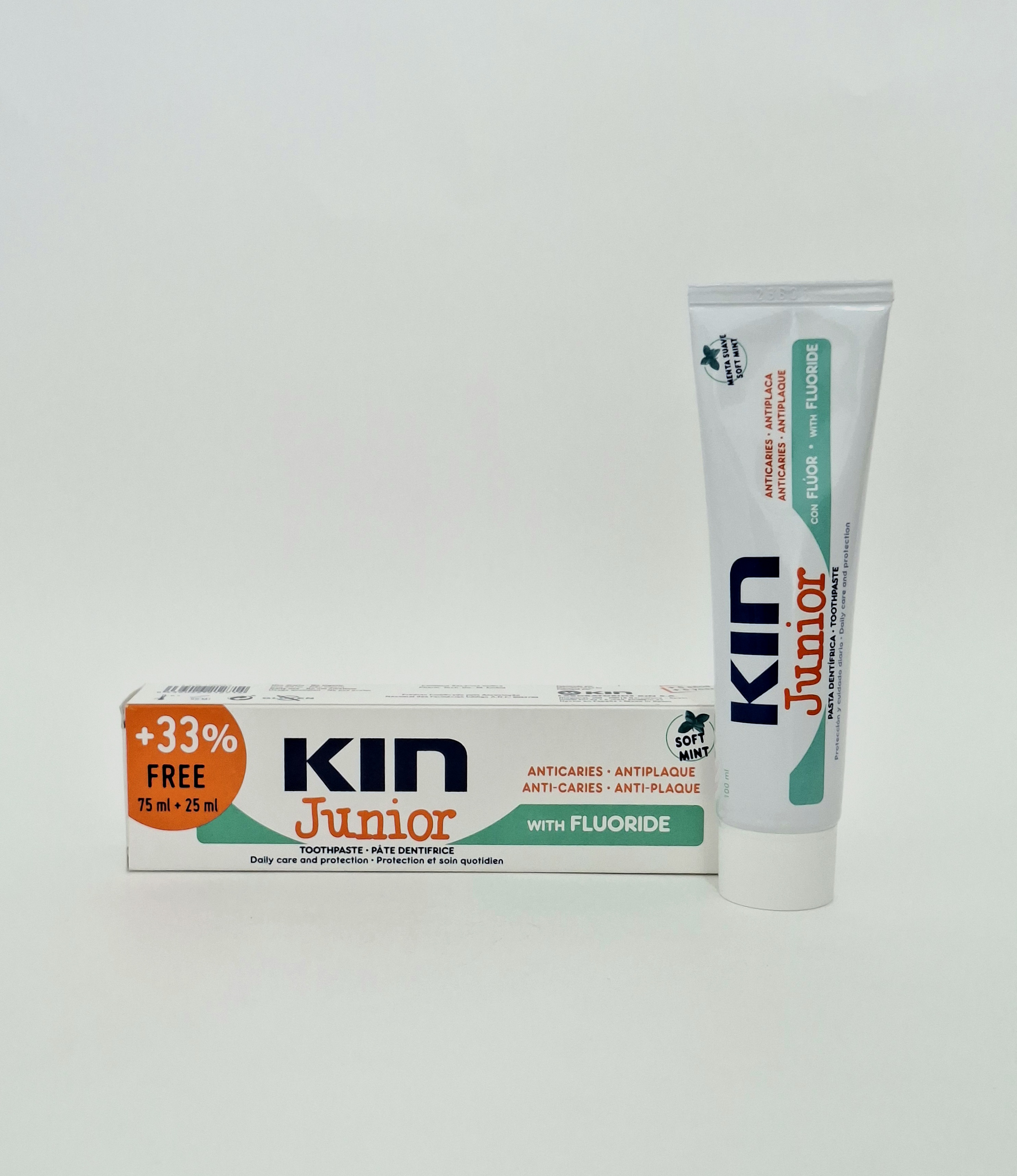 Kin junior toothpaste gentle mint 6+ 75ml+25ml 2714 KINHEALTHCARE COSMETICS AG
