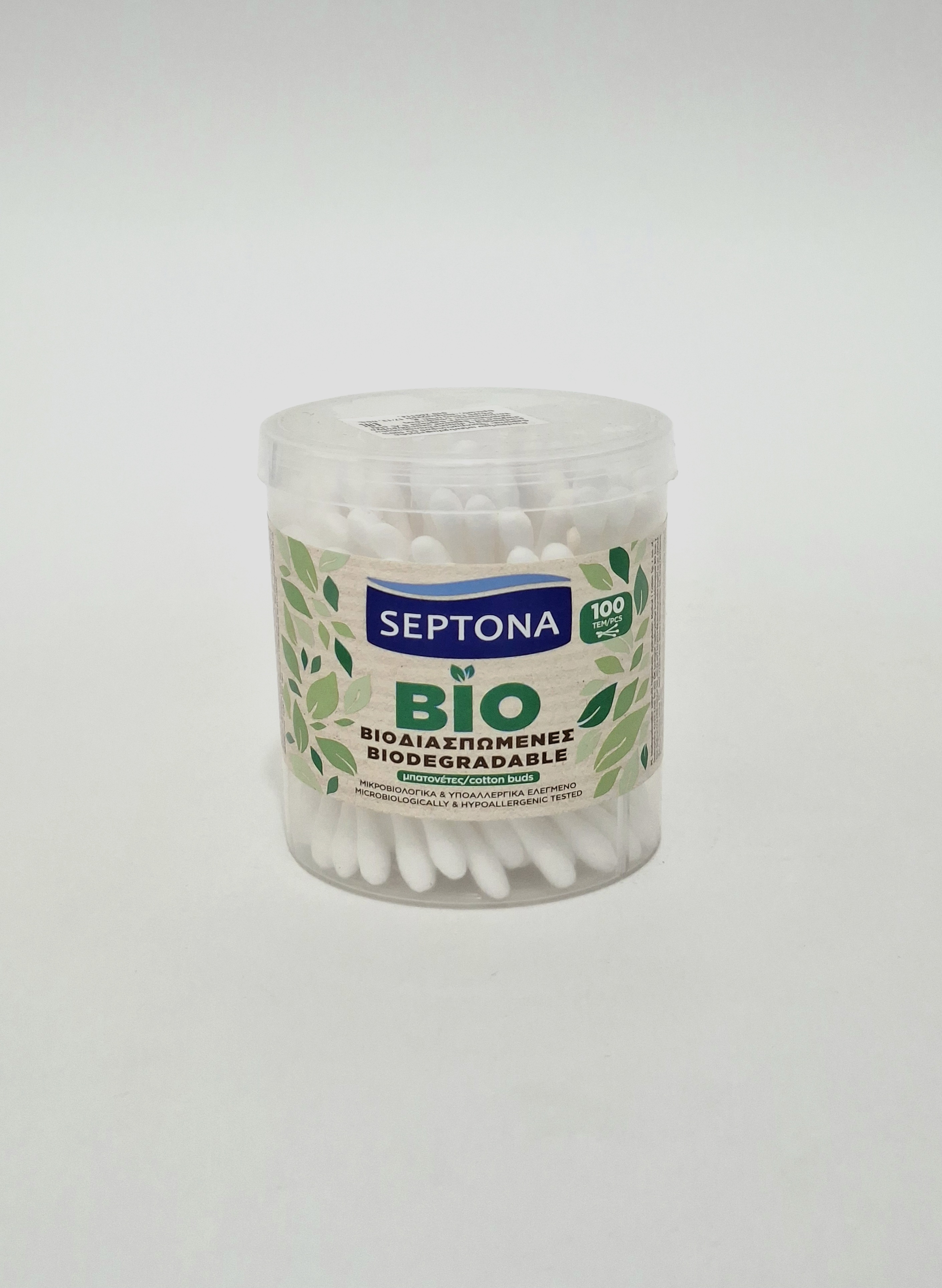 Ватные палочки Х 100 в т/уп кругл. 100% Biodegradable, код 9084 Септона