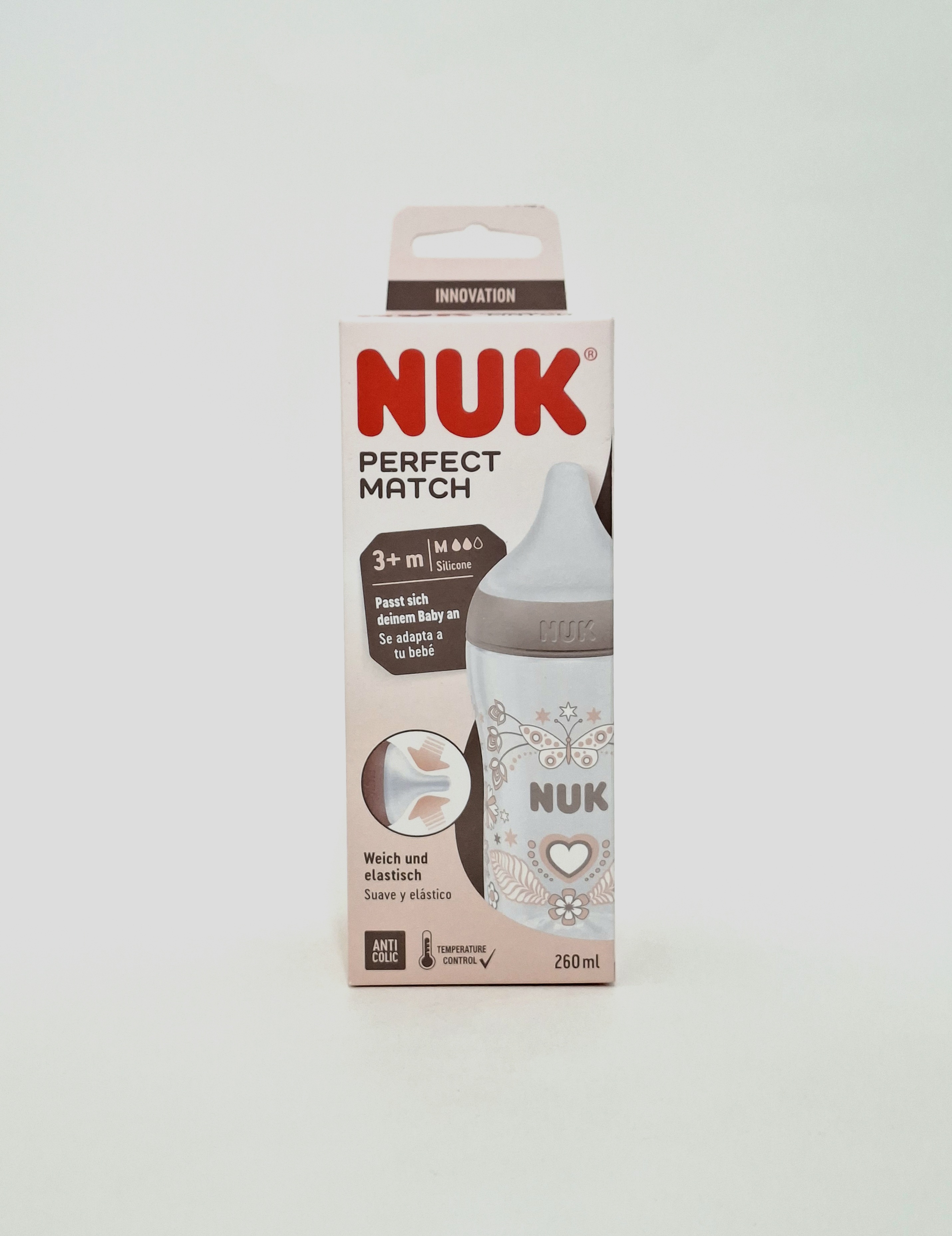 bottle pl. "Perfect Match" Serdechka 260ml with nipple strength., 6+ code 10216014 Nuk