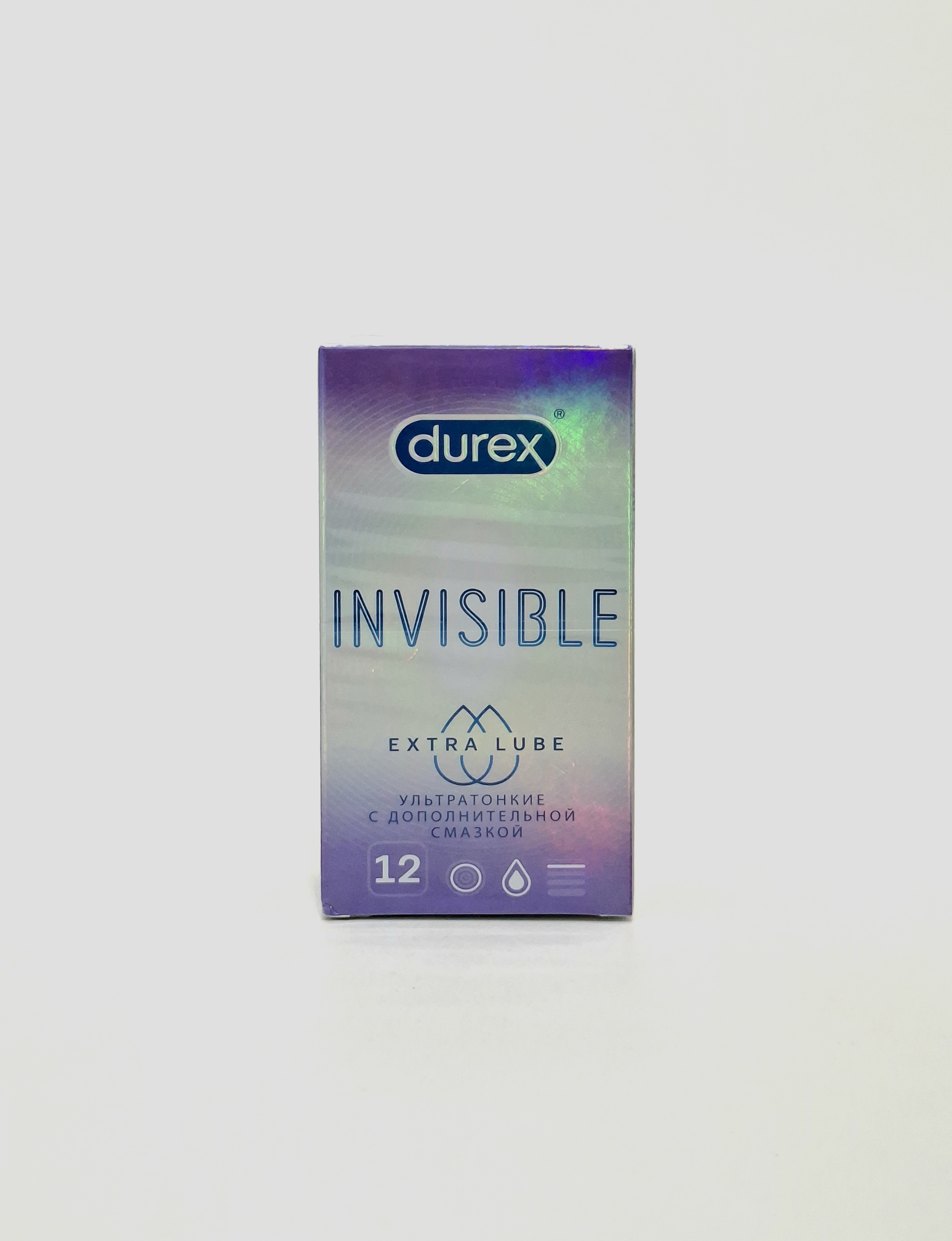 Durex condoms. Invisible x 12 with dopolnitelnoy smazkoy Rekitt Benkizer Khelsker