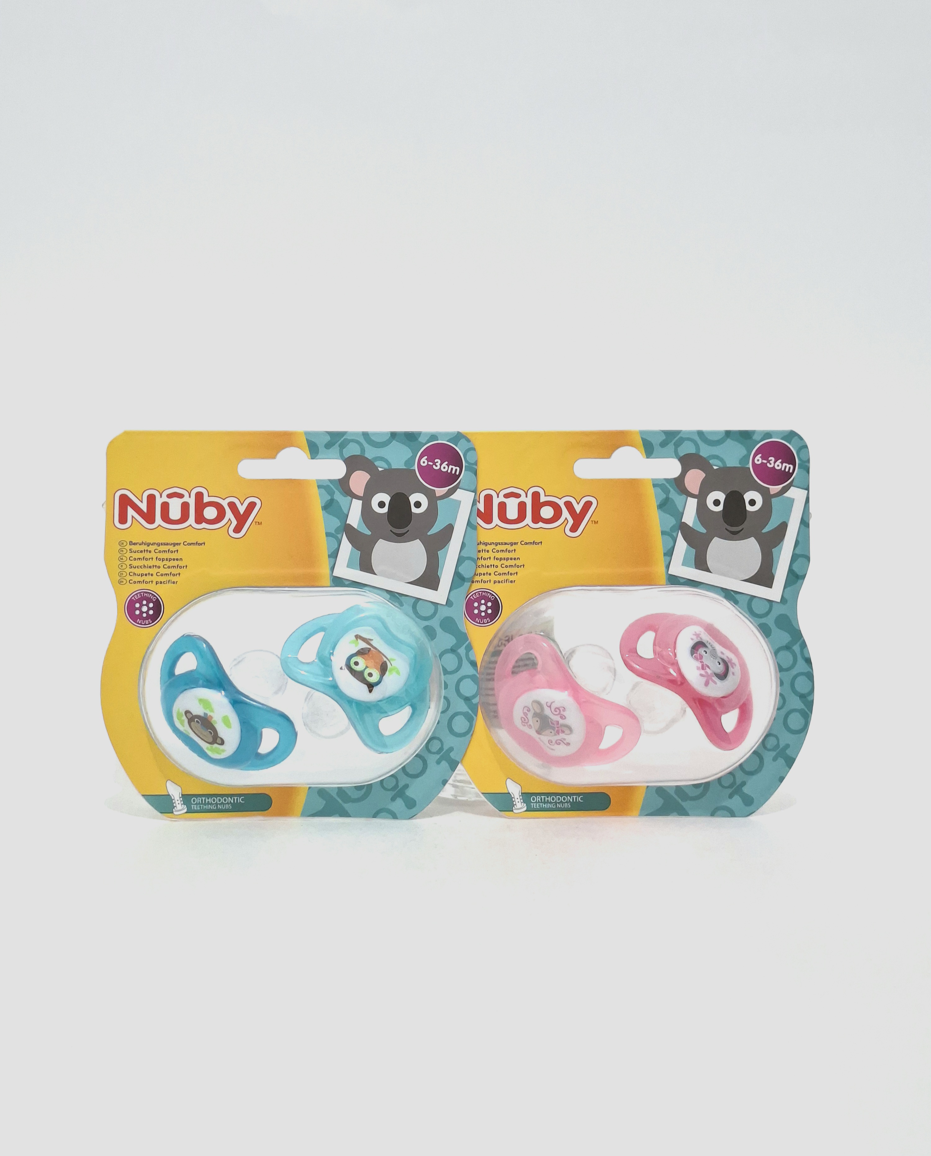 Nuby pacifier strength. orthodontic. 2pcs in pack. 6-36months., raznotsvet. x 2 in pack., code 5840M Nubi