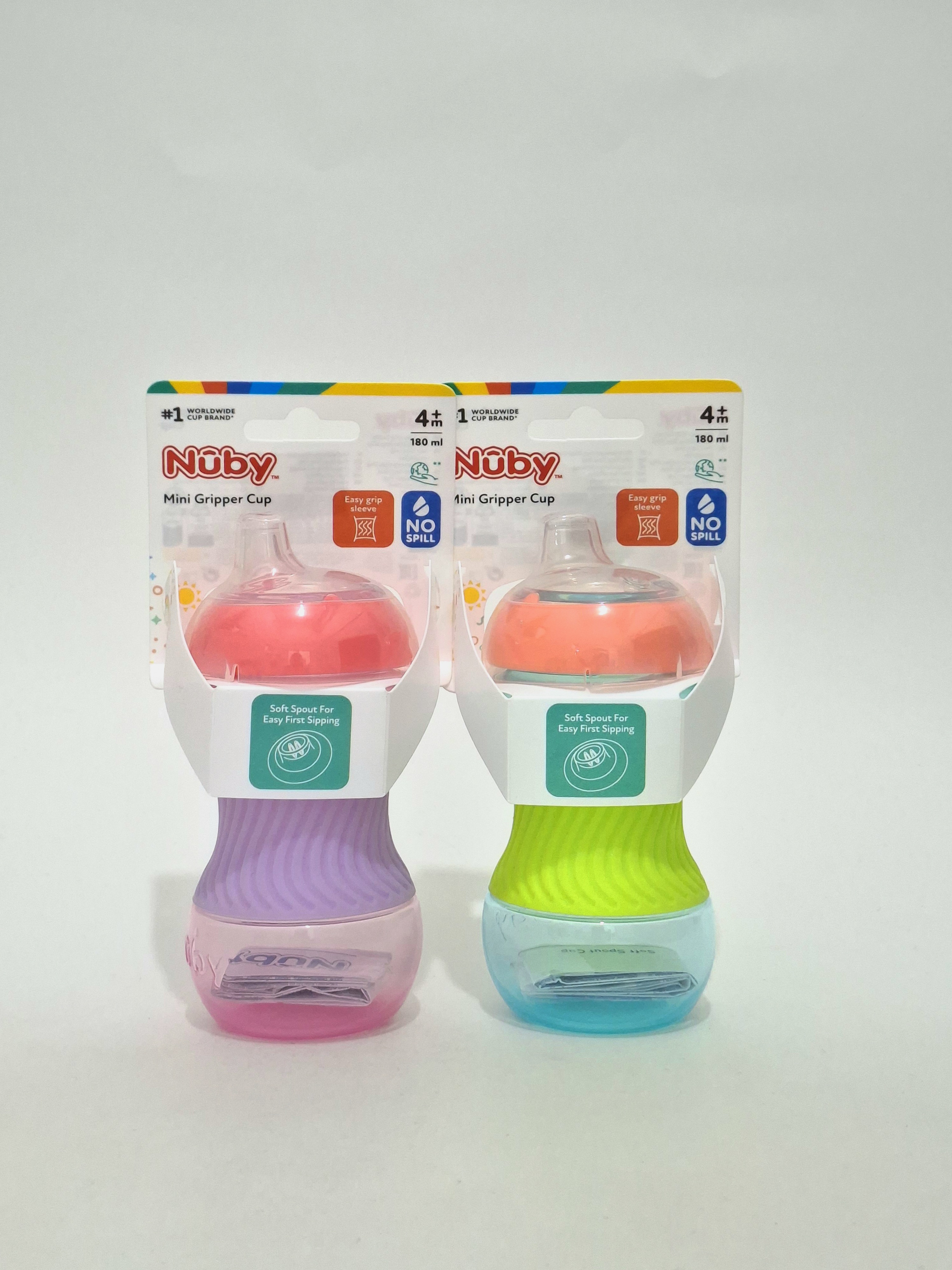 Nuby cup with strength nosikom, with lid 4m+ 180ml, code 04032 Nubi