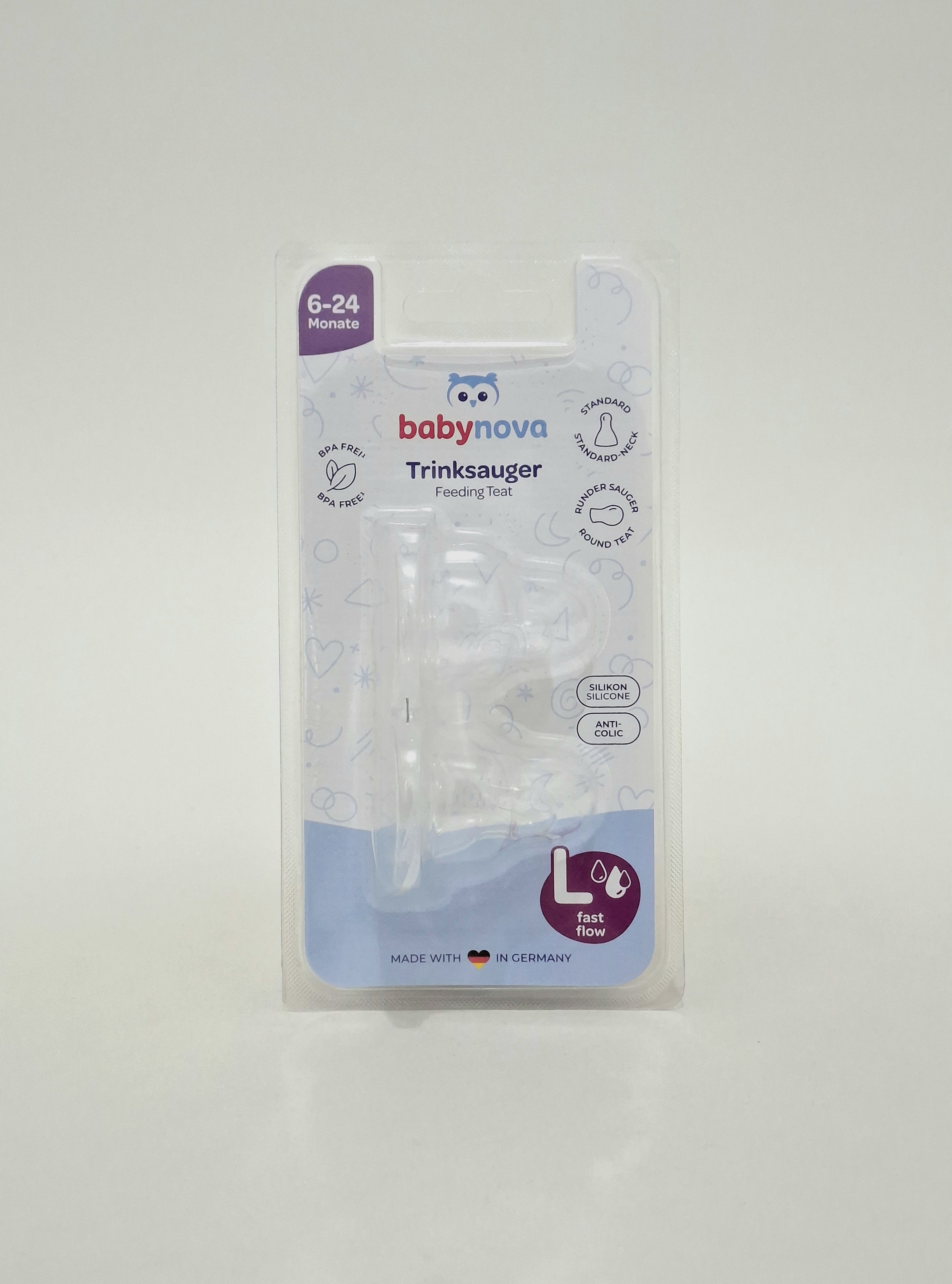 Baby-Nova nipple strength. anti-kolik 17303 for porridge 0-24months. x 2 Novartis