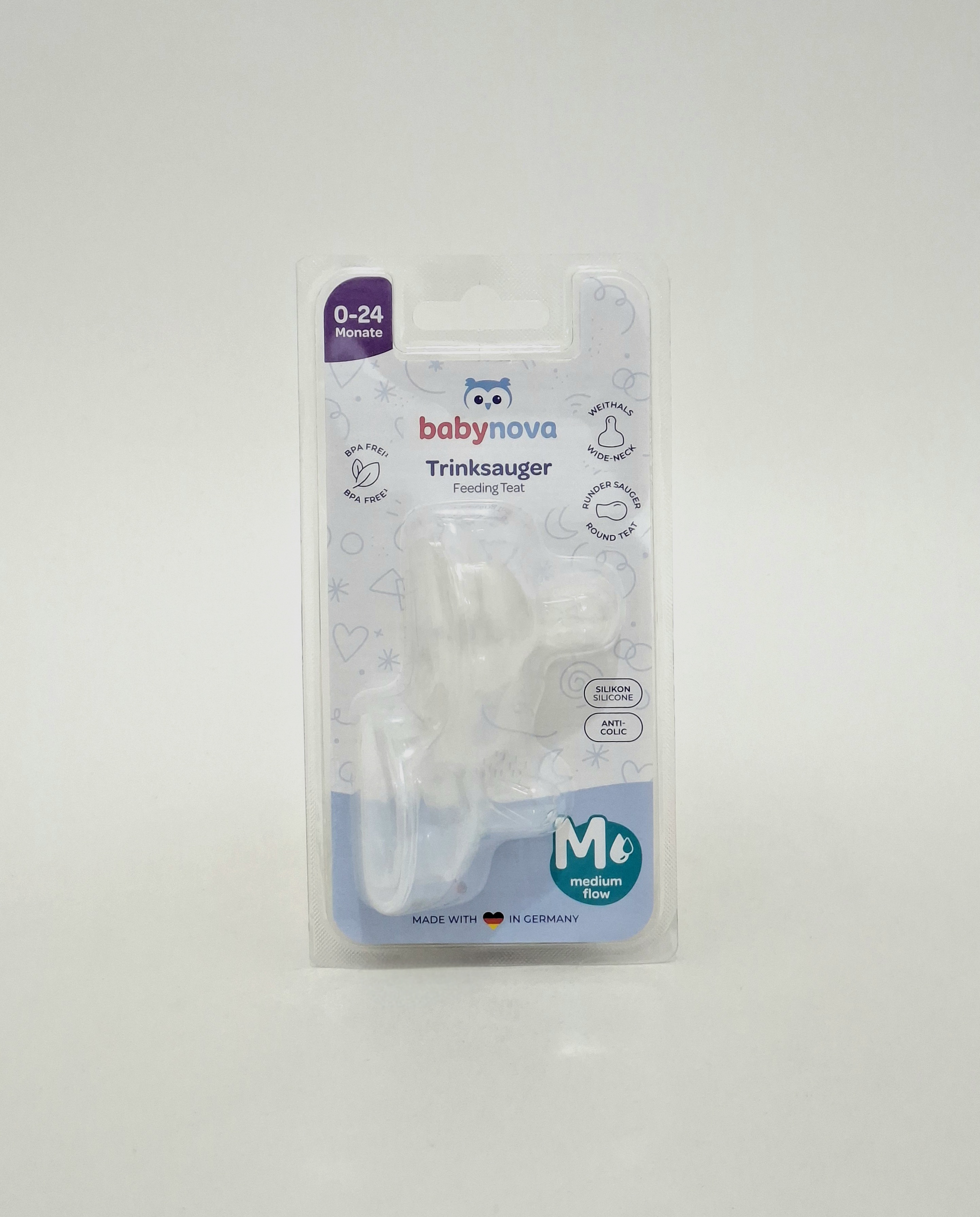 Baby-Nova nipple strength. Natura+soft 14221 with shir. gorl. 0-24months. x 2 Novartis