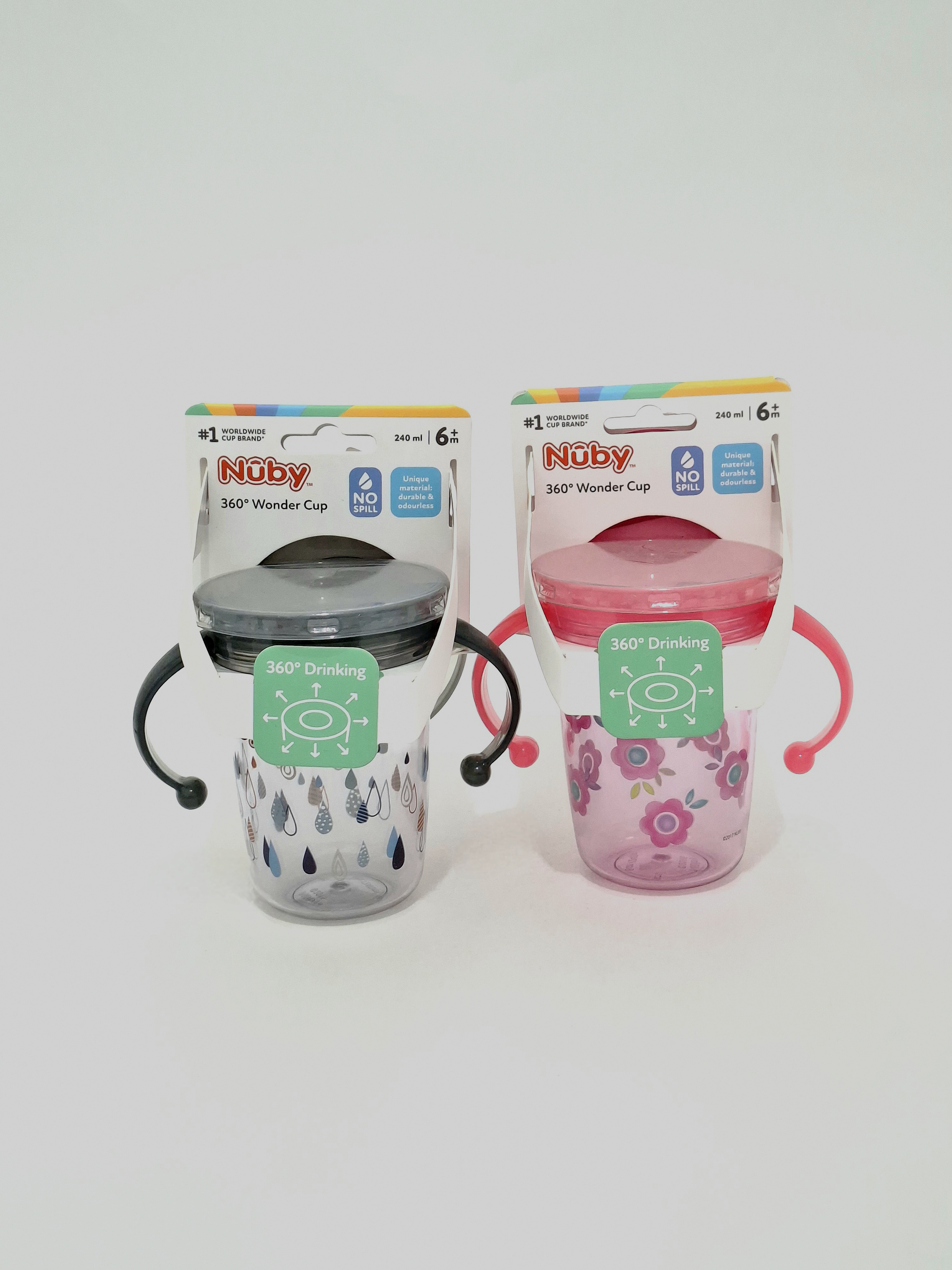 Nuby cup neprolivayka with handles 240ml 6+ Tritan "360", code 0414019 Nubi