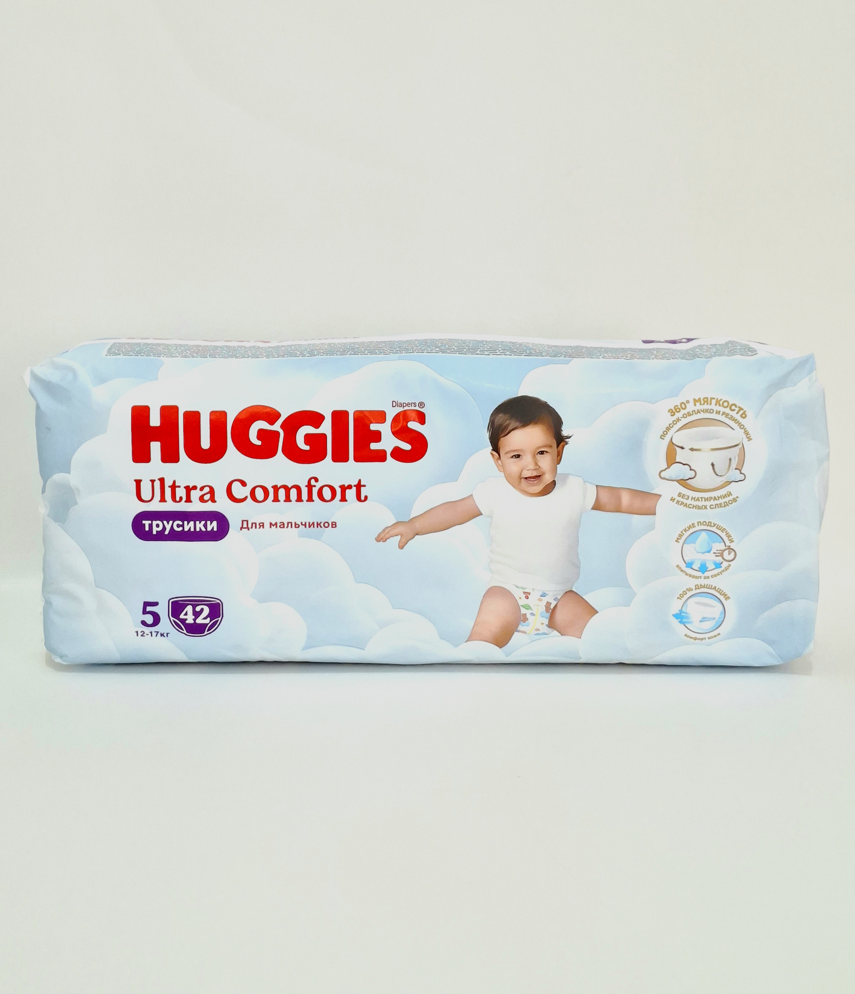 Huggies ultra comfort pants-diapers. for malchikov x 5 12-17kg x 42 Kimberli-Klark