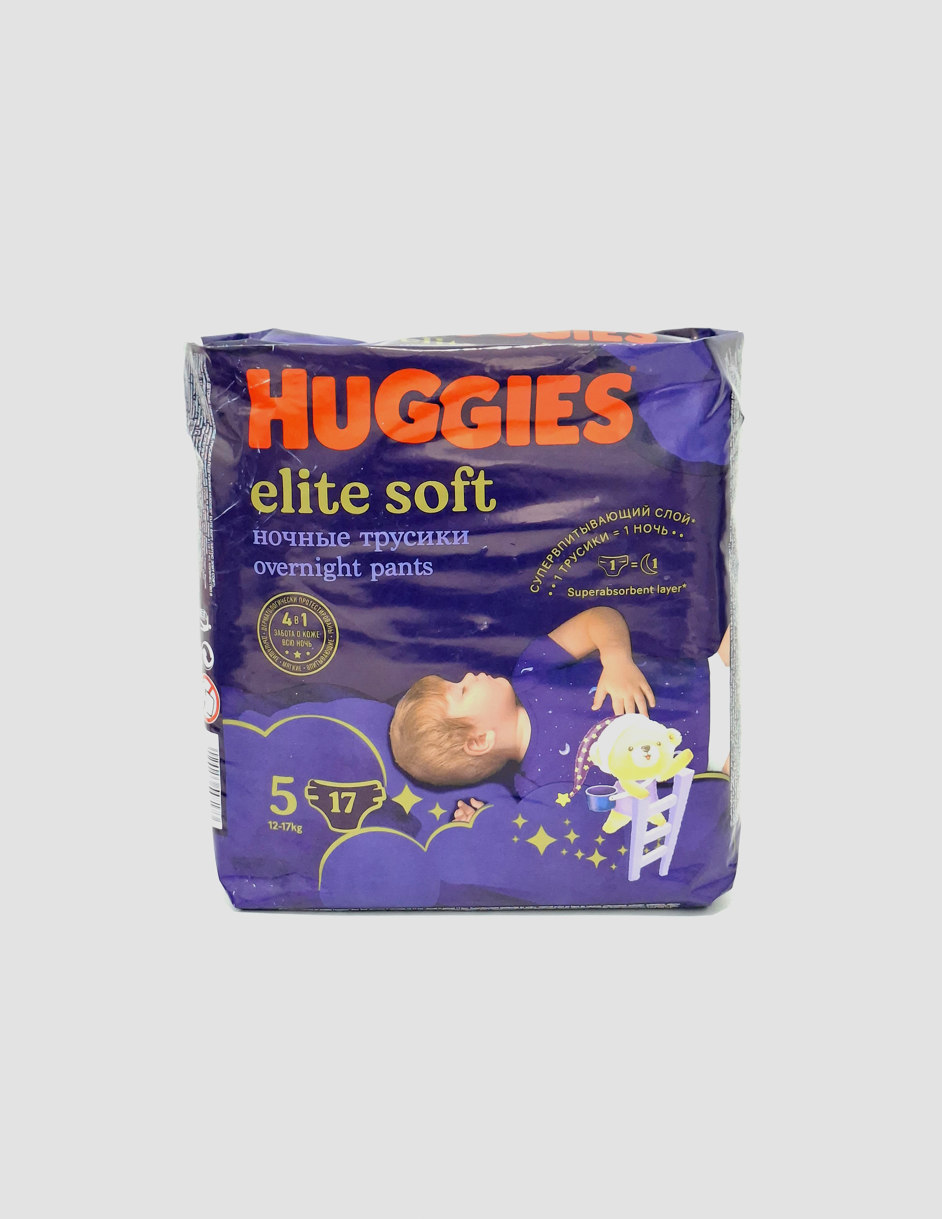 Huggies elite soft pants-diapers. Nochnye x 5 12-17kg x 17 Kimberli-Klark