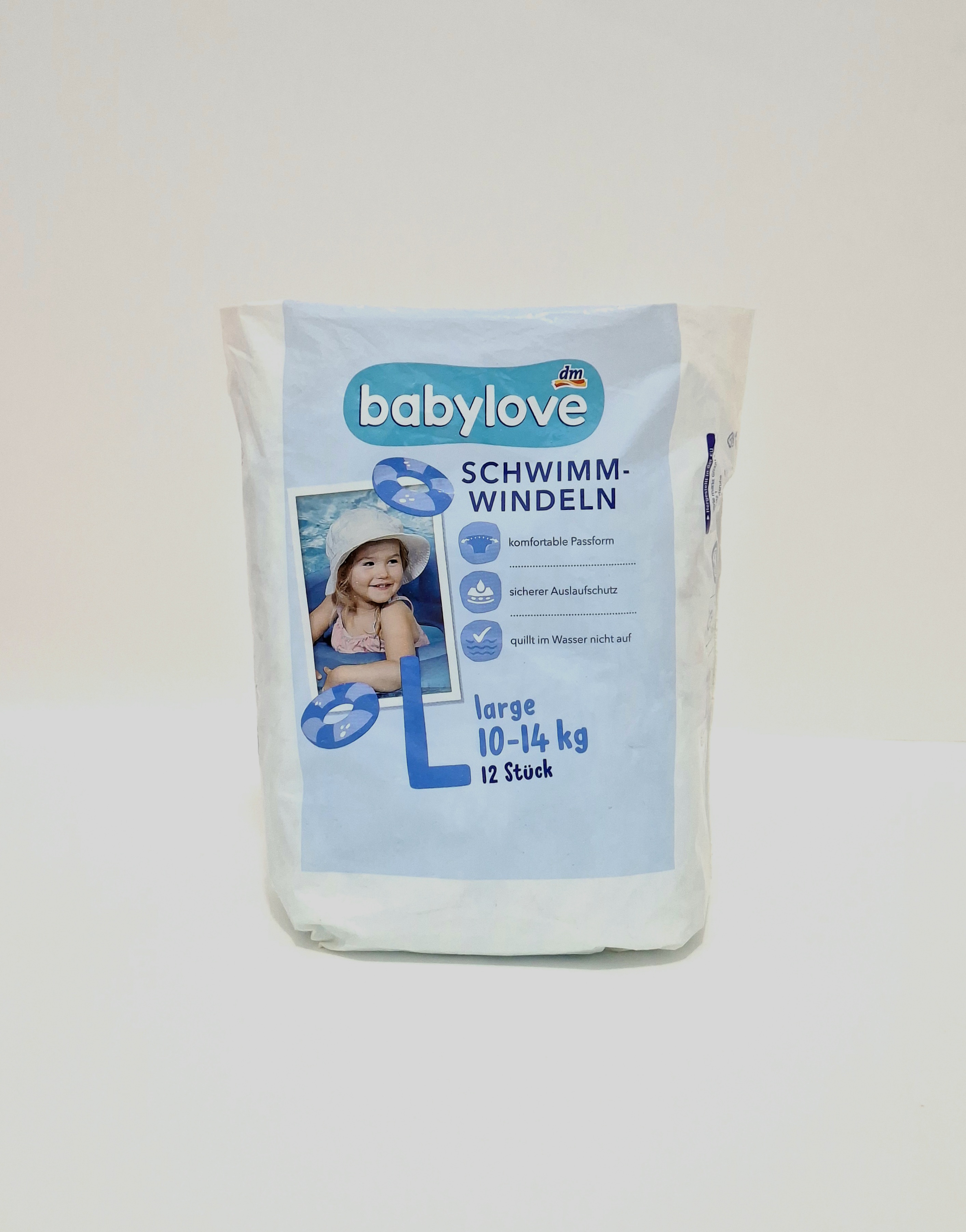 Подгузники babylove для бассейна L 12-20кг, 12 шт Германия