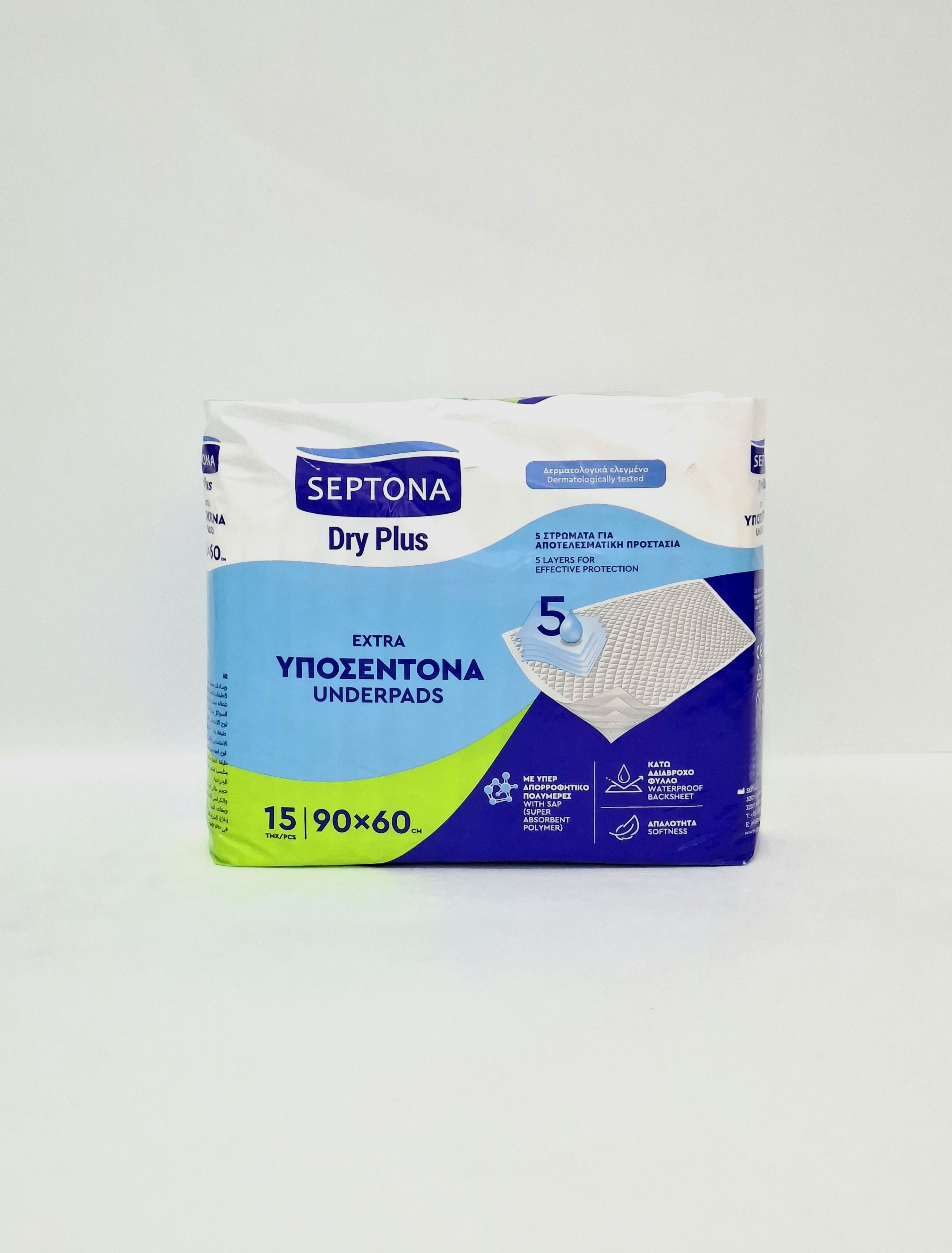 Простыни впит. SEPTONA PREMIUM 60 X 90 в уп 15шт, код 0036 Септона