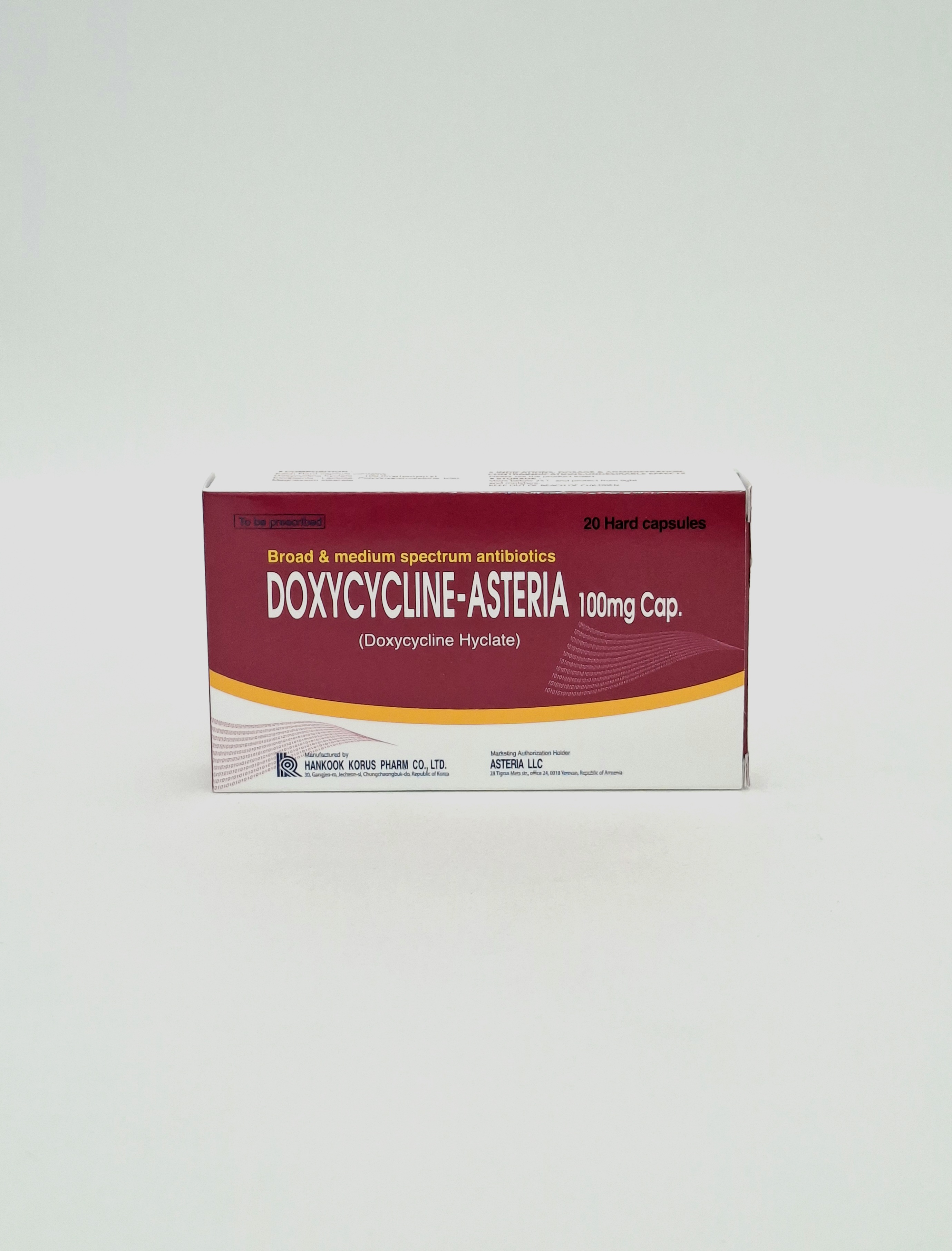 Doksitsiklina- 100mg capsules, x 20 Asteria