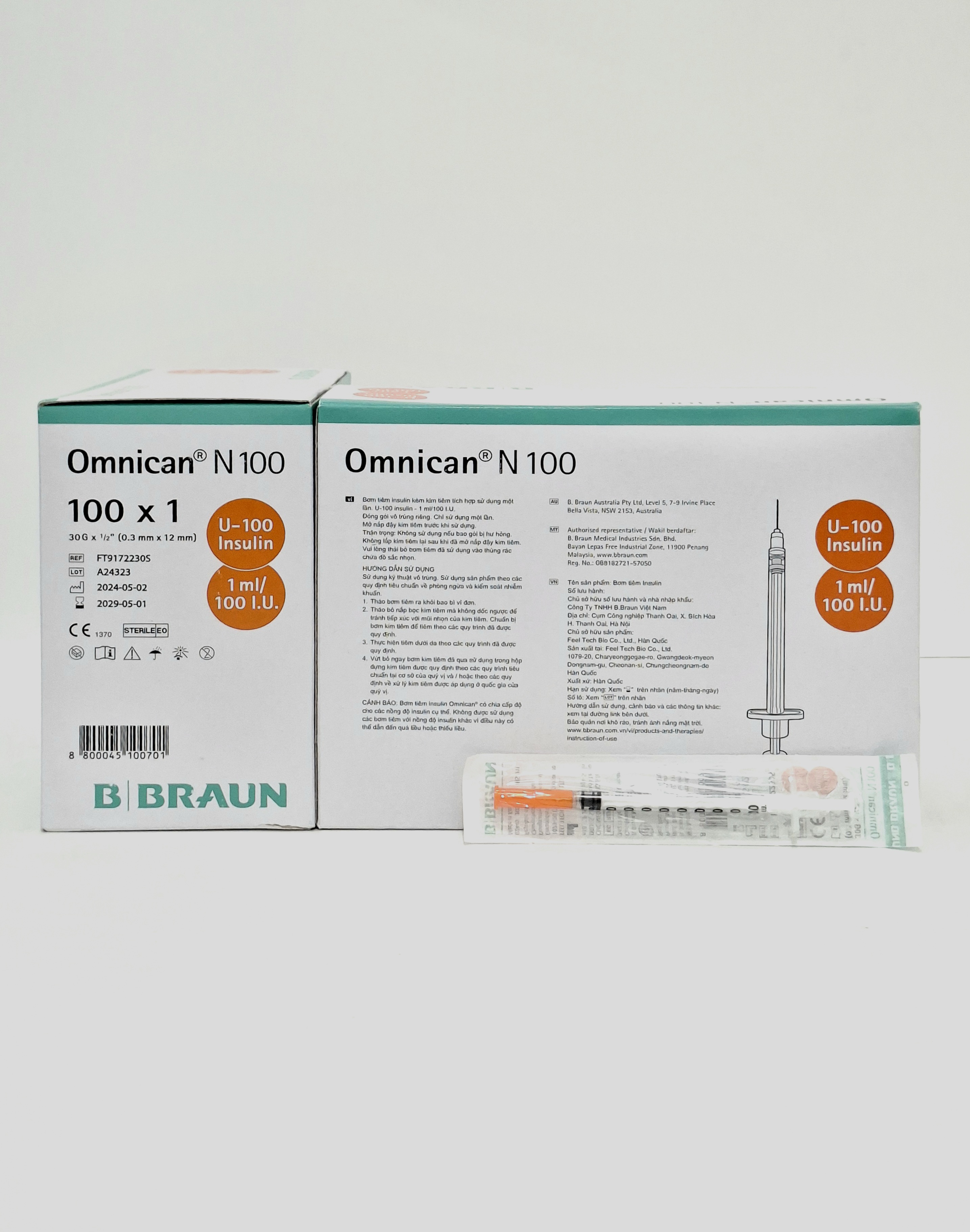 Syringes insulin 1ml 100units OMNICAN* with needle Braun