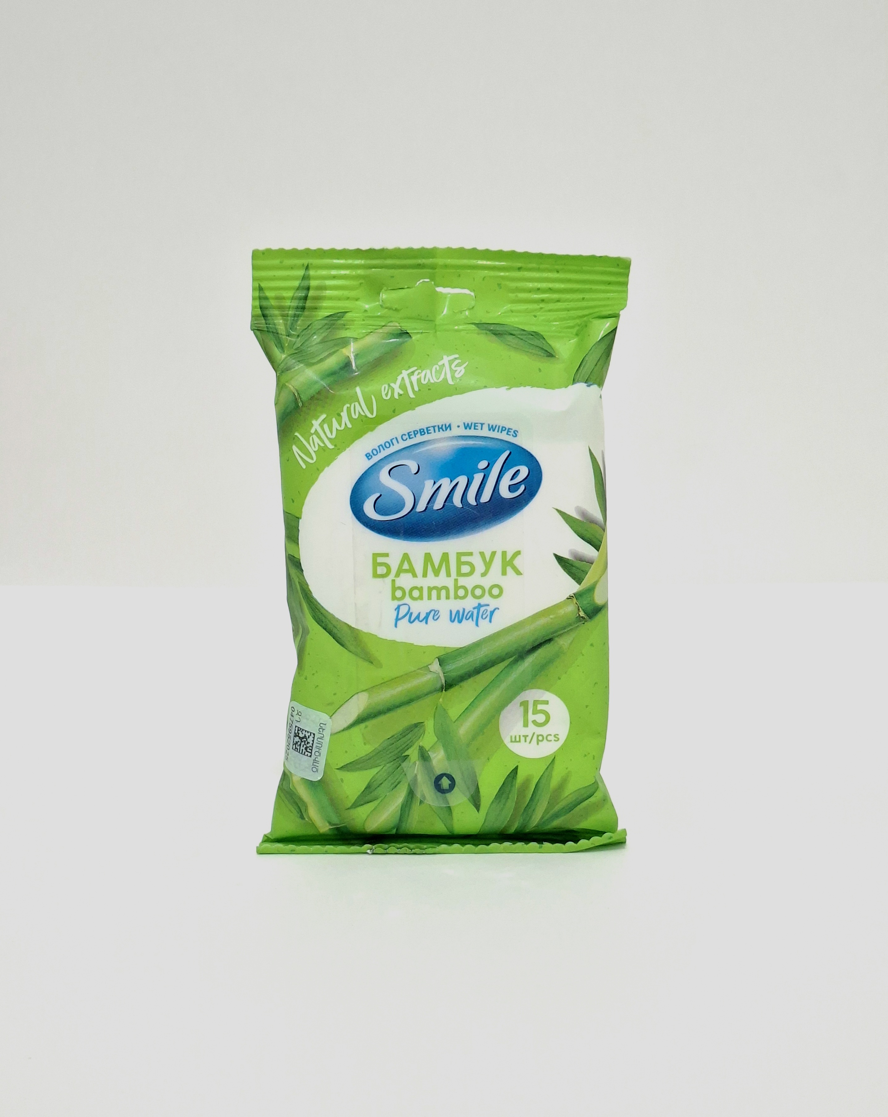 Салфетки влажные "SMILE"(42210800) №15 бамбук и эдельвейс Украина
