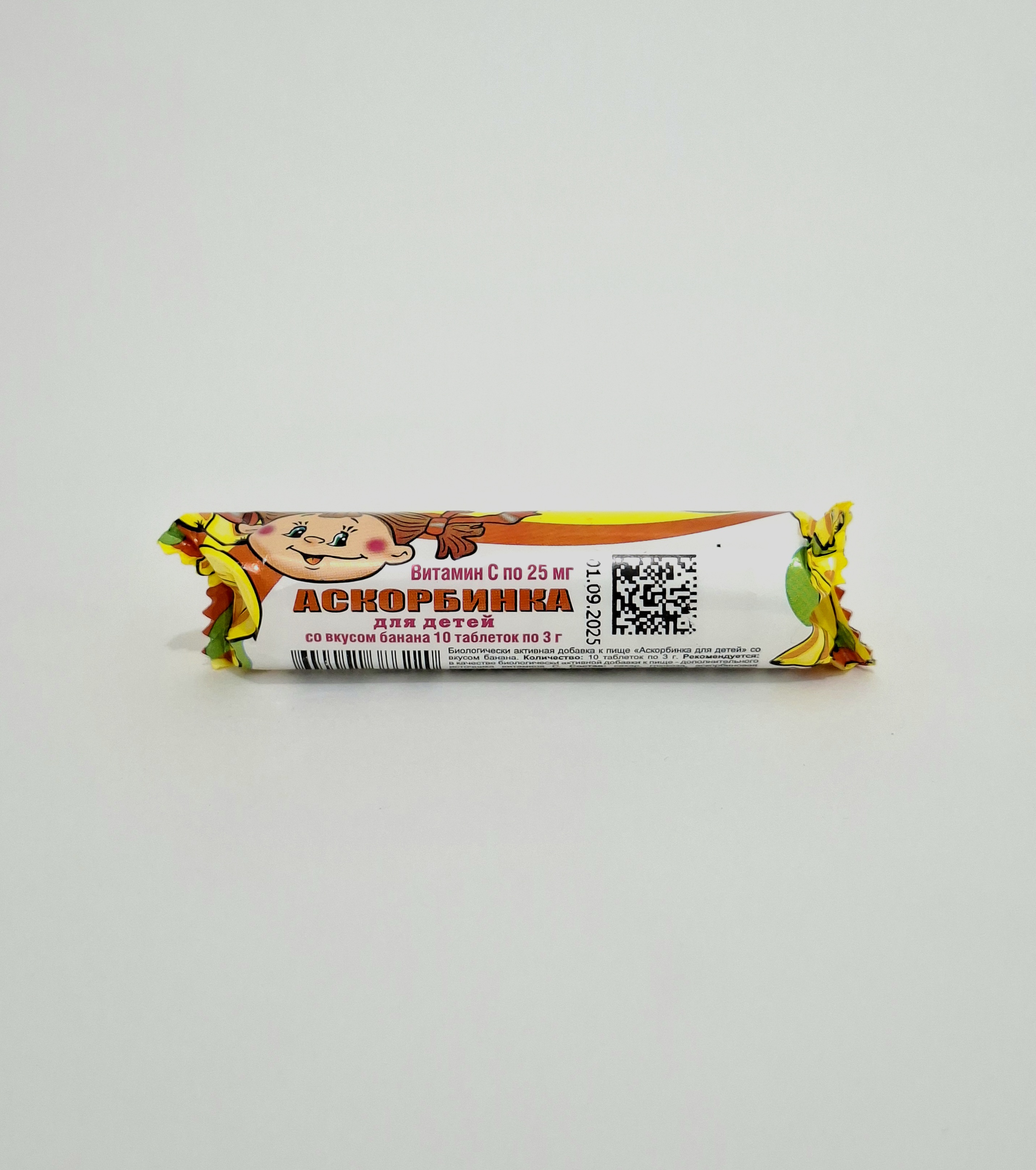 Askorbinka tablets 25mg x 10 banana Farmgrupp, Russia