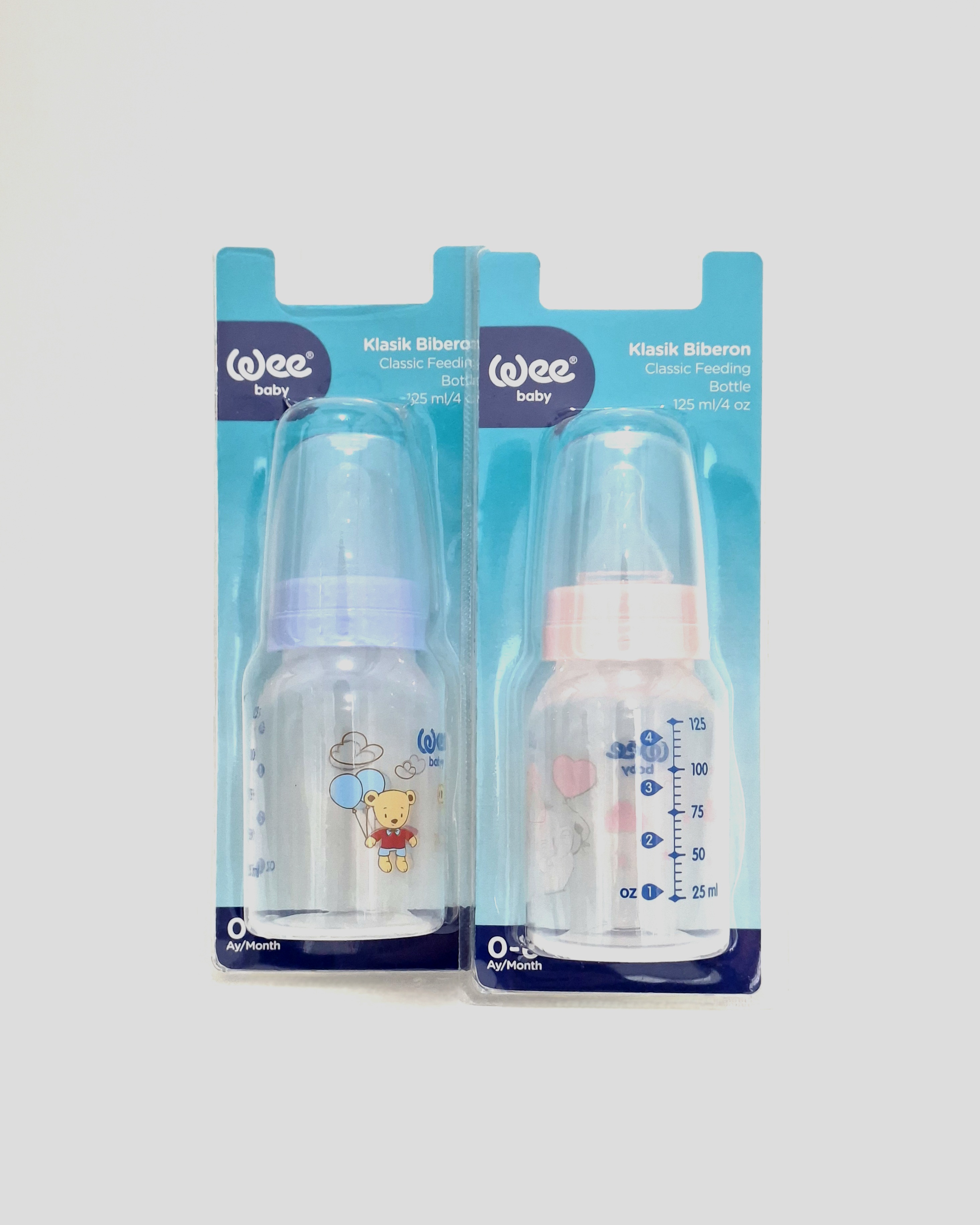 VII Baby bottle for milk classic x 1 0-6 months 125ml (code 851)(blue, pink) Vii Beybi, Turkey