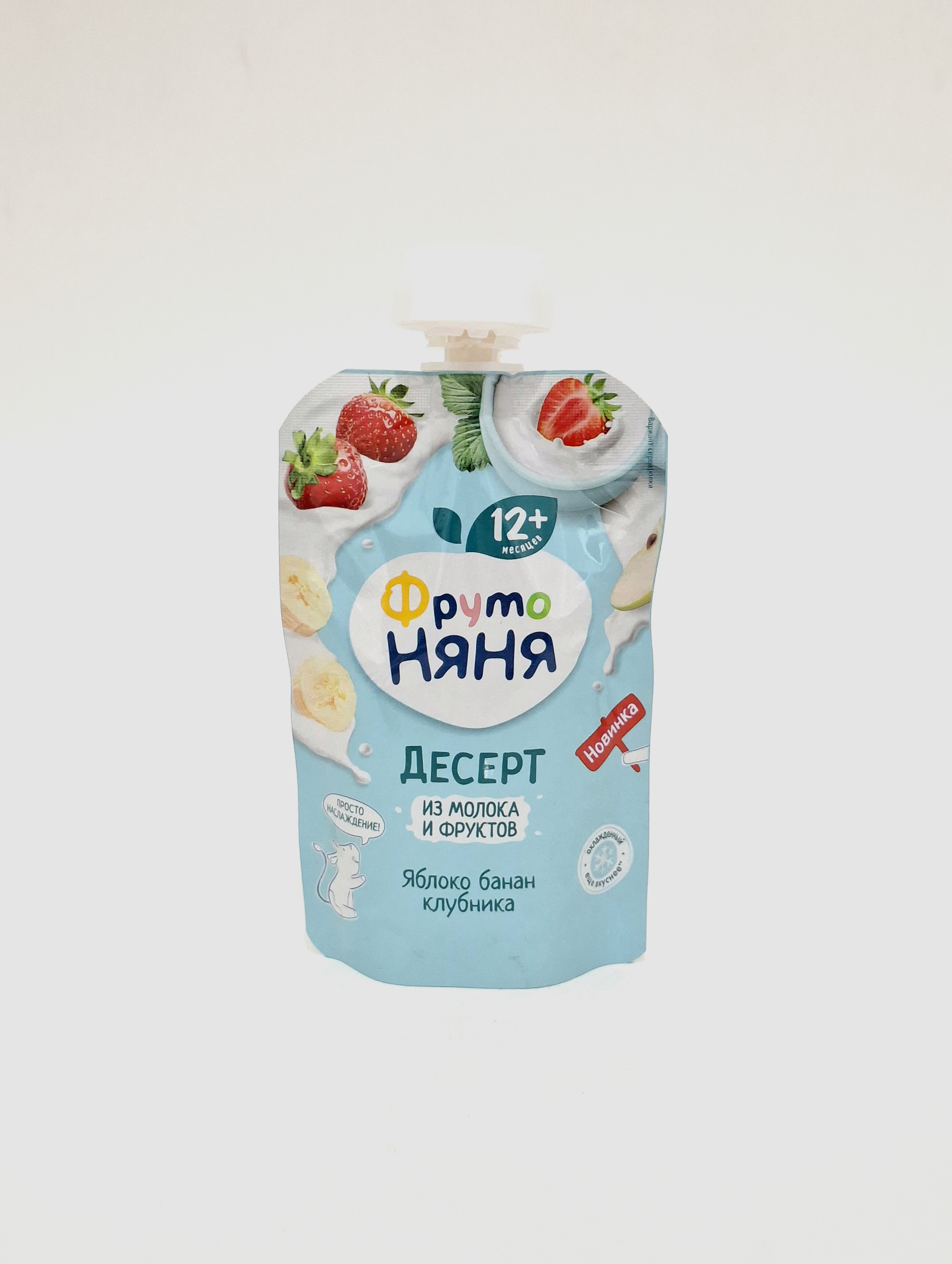 Fruto Nyanya desert Moloko, apple, banana, strawberry 12+ months 90g pouch Progress, Russia