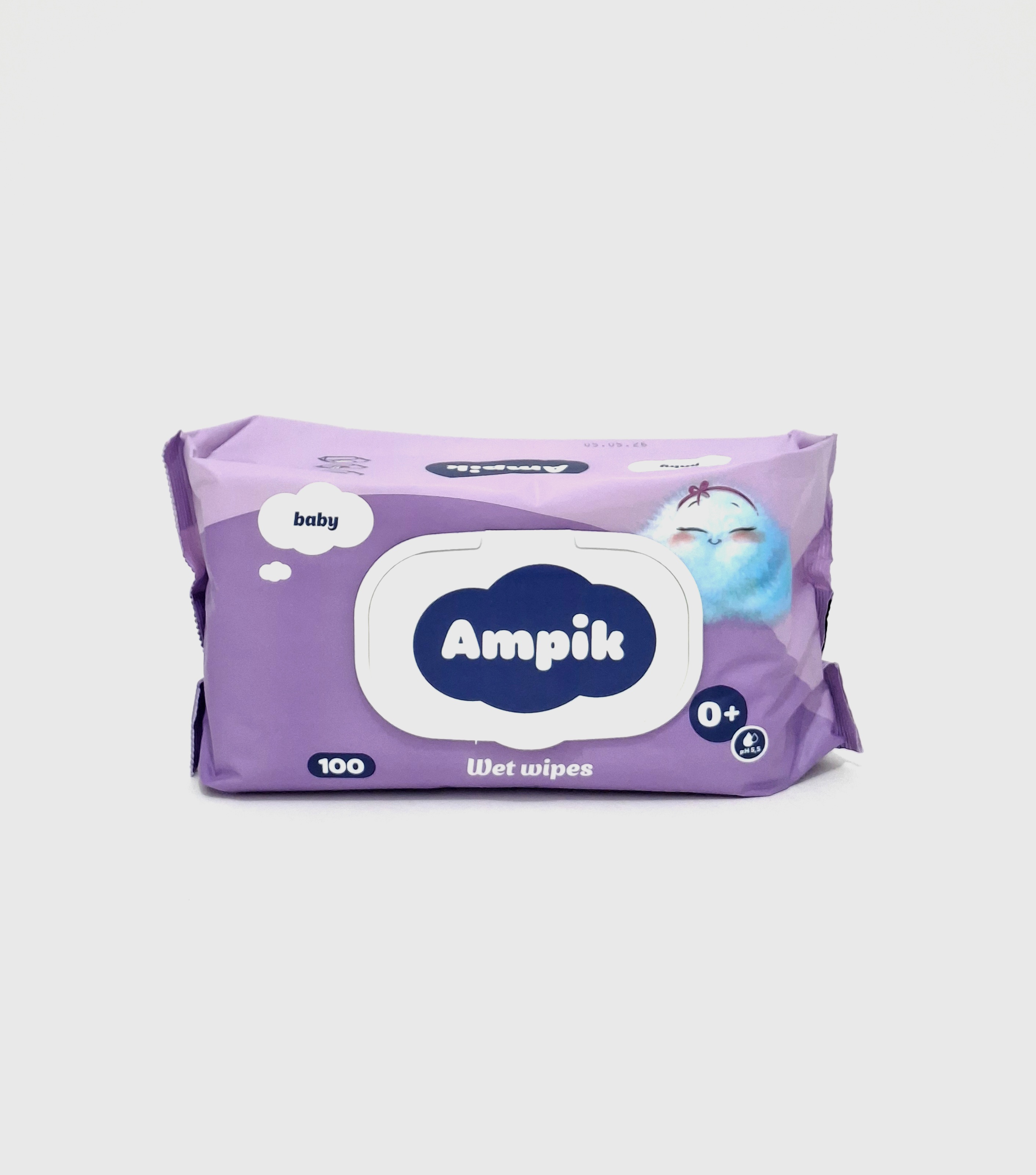 Ampik wet wipes children's for chuvstv. skin x 100 fioletovyy Keyr Grup, Armeniya