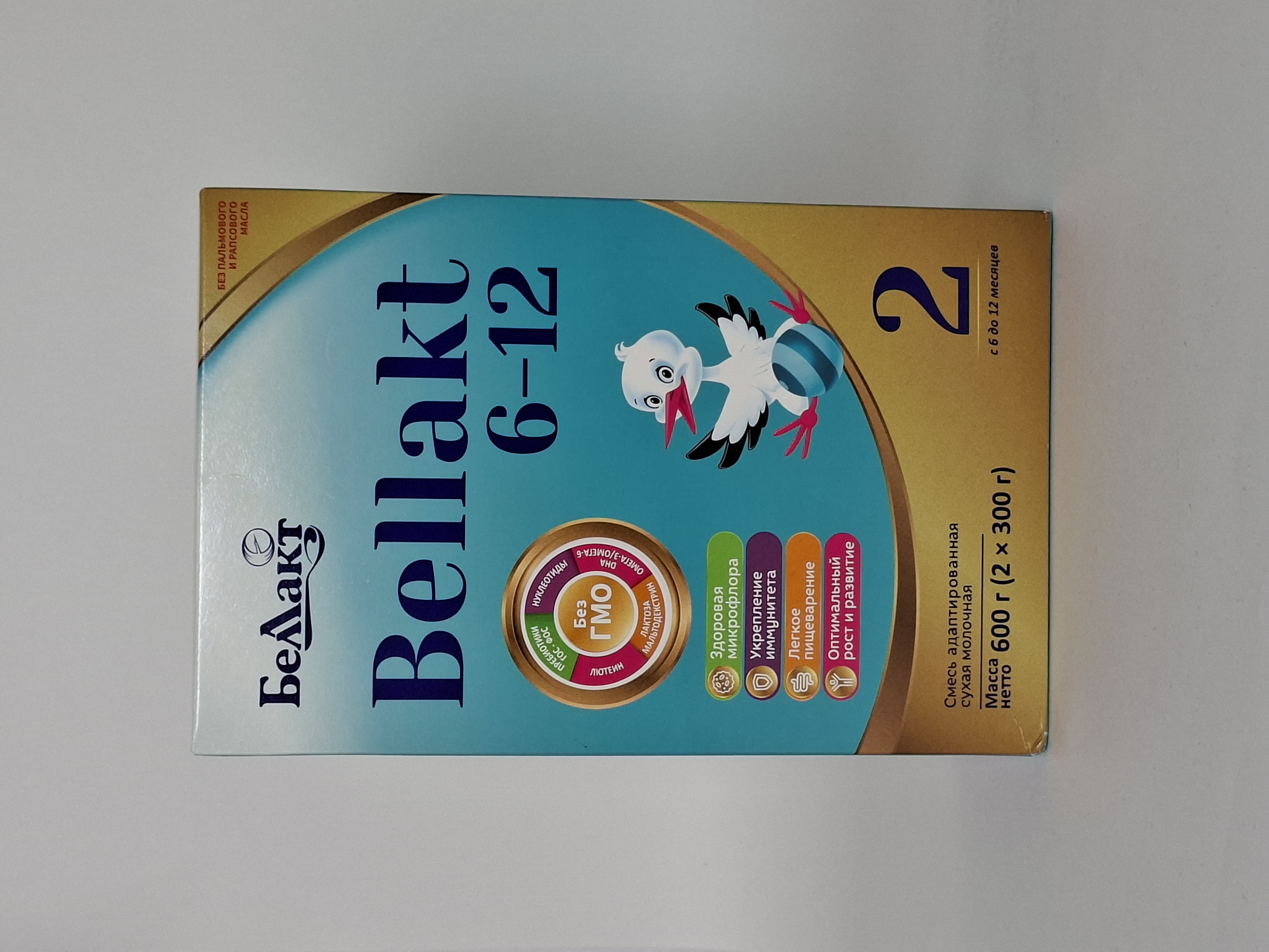 milk formula without/palmovogo oil 6-12months 600g Bellakt