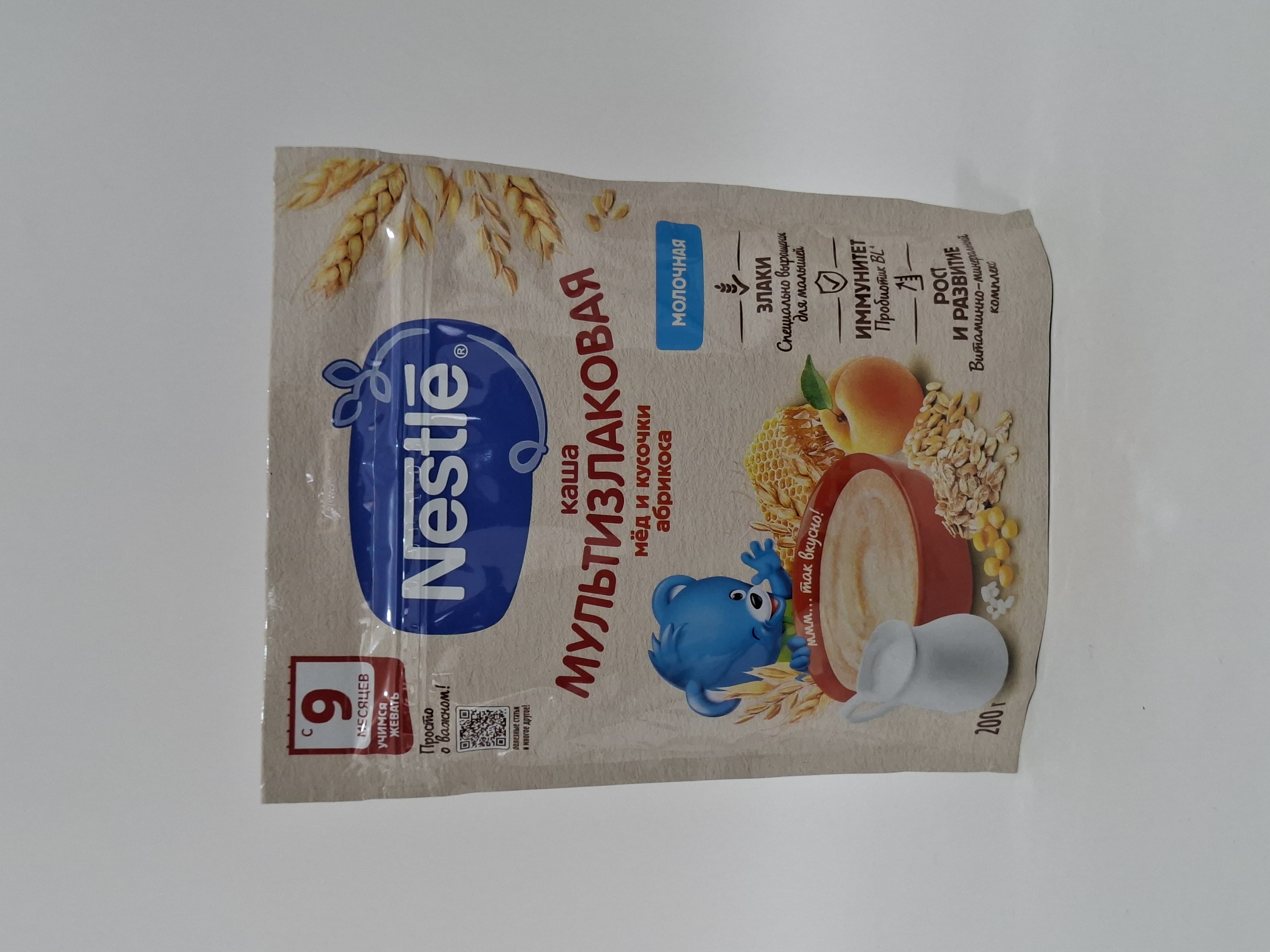 m/for multi-grain. with medom and kus. abrikosa from 9 months 200g Nestle