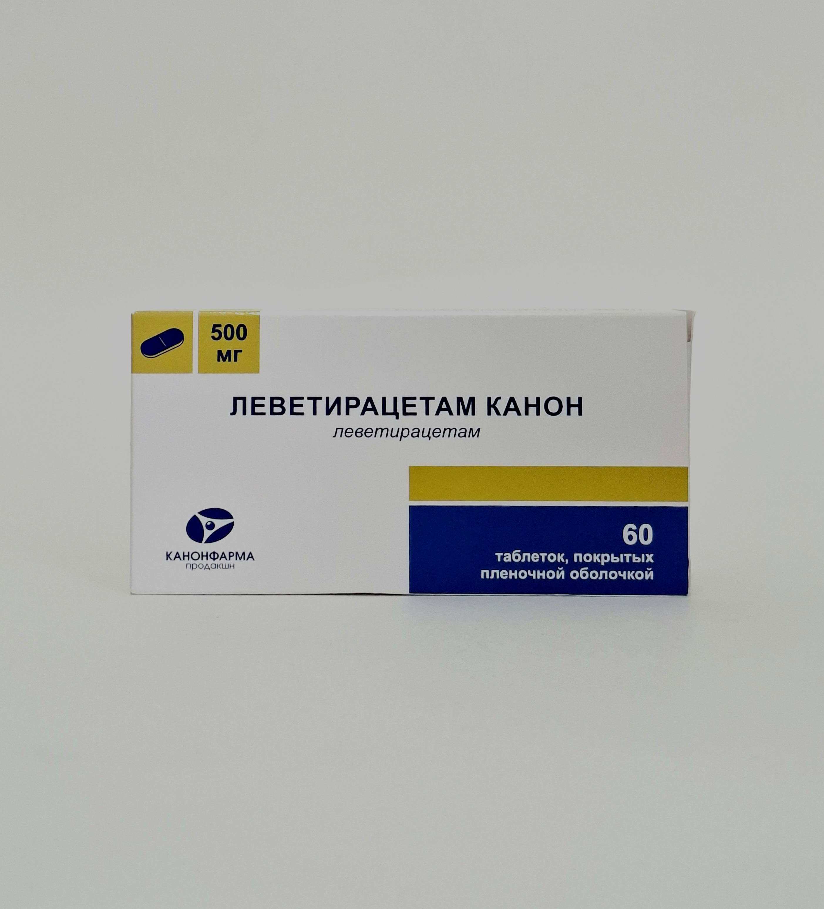 Levetiracetam kanon coated tablets 500mg x 60 Kanonfarma prodakshn ZAO