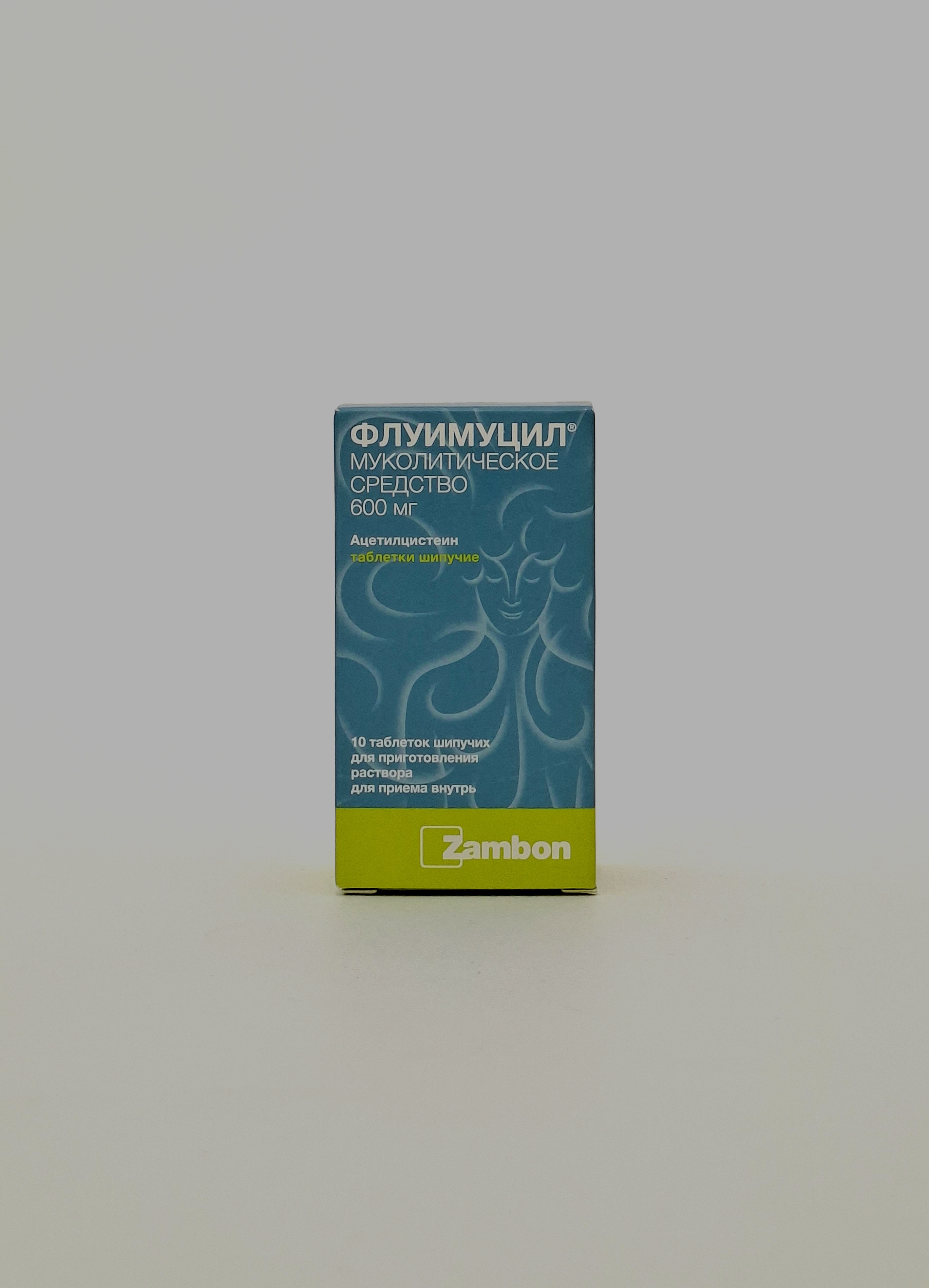 Fluimucil effervescent. tablets 600mg x 10 Zambon Group SPA. Italy