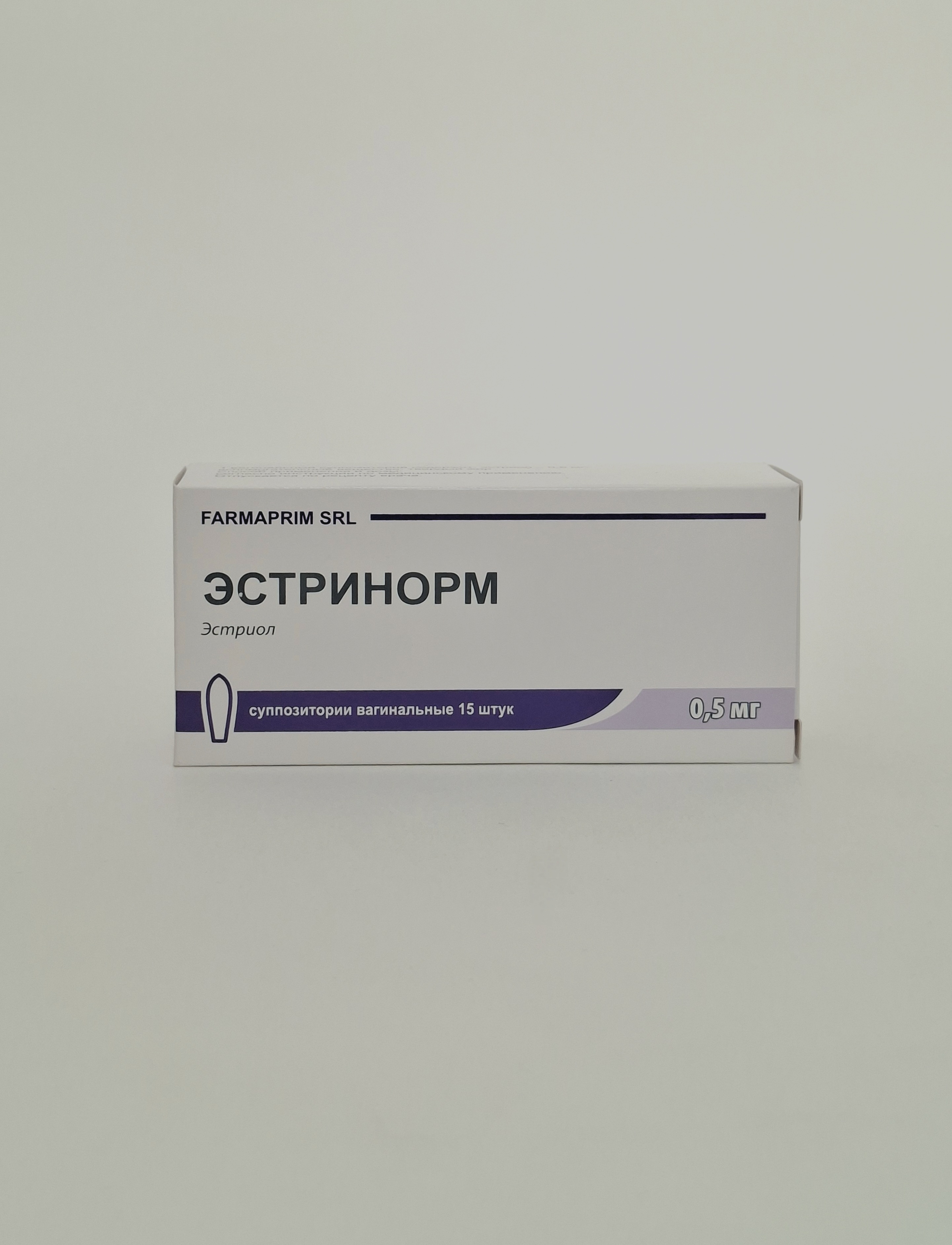 Эстринорм ваг. супп. 0.5мг х 15 Фармаприм.Молдова