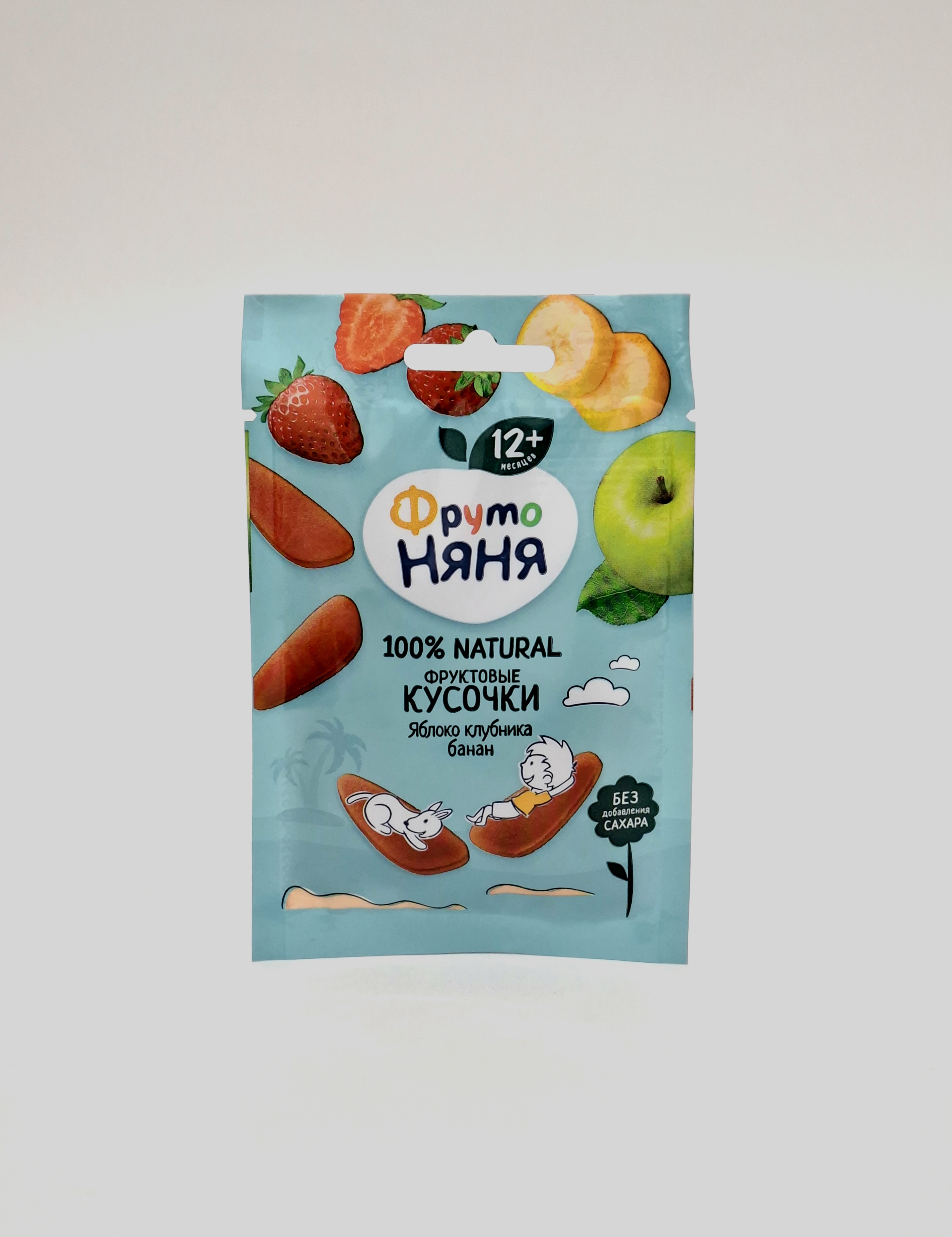 ФрутоНяня кусочки Фруктовые Яблоко, Клубника, Банан 12+ мес. 15г Прогресс, Россия