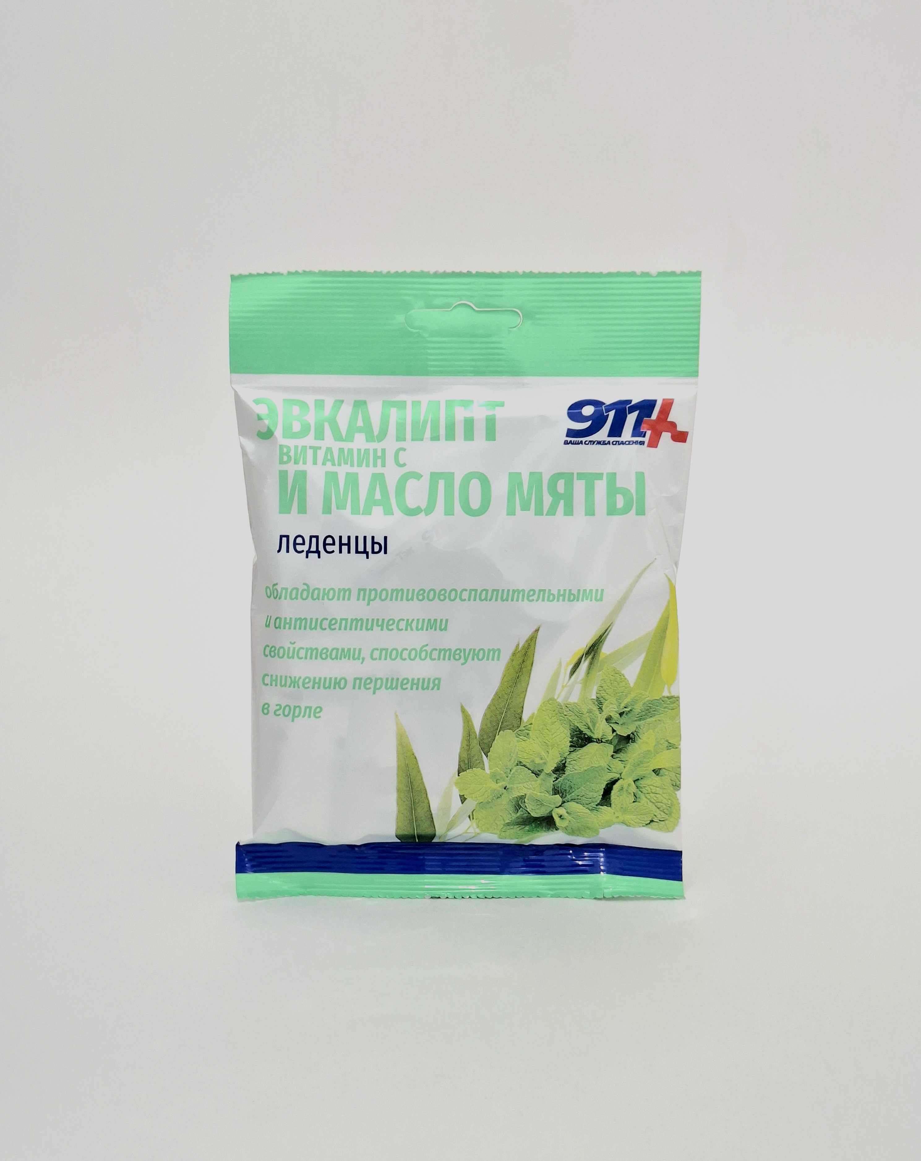 911 Lozenges eucalyptus vitamin C m-lo myaty 50g x 20 Tvins Tek Russia