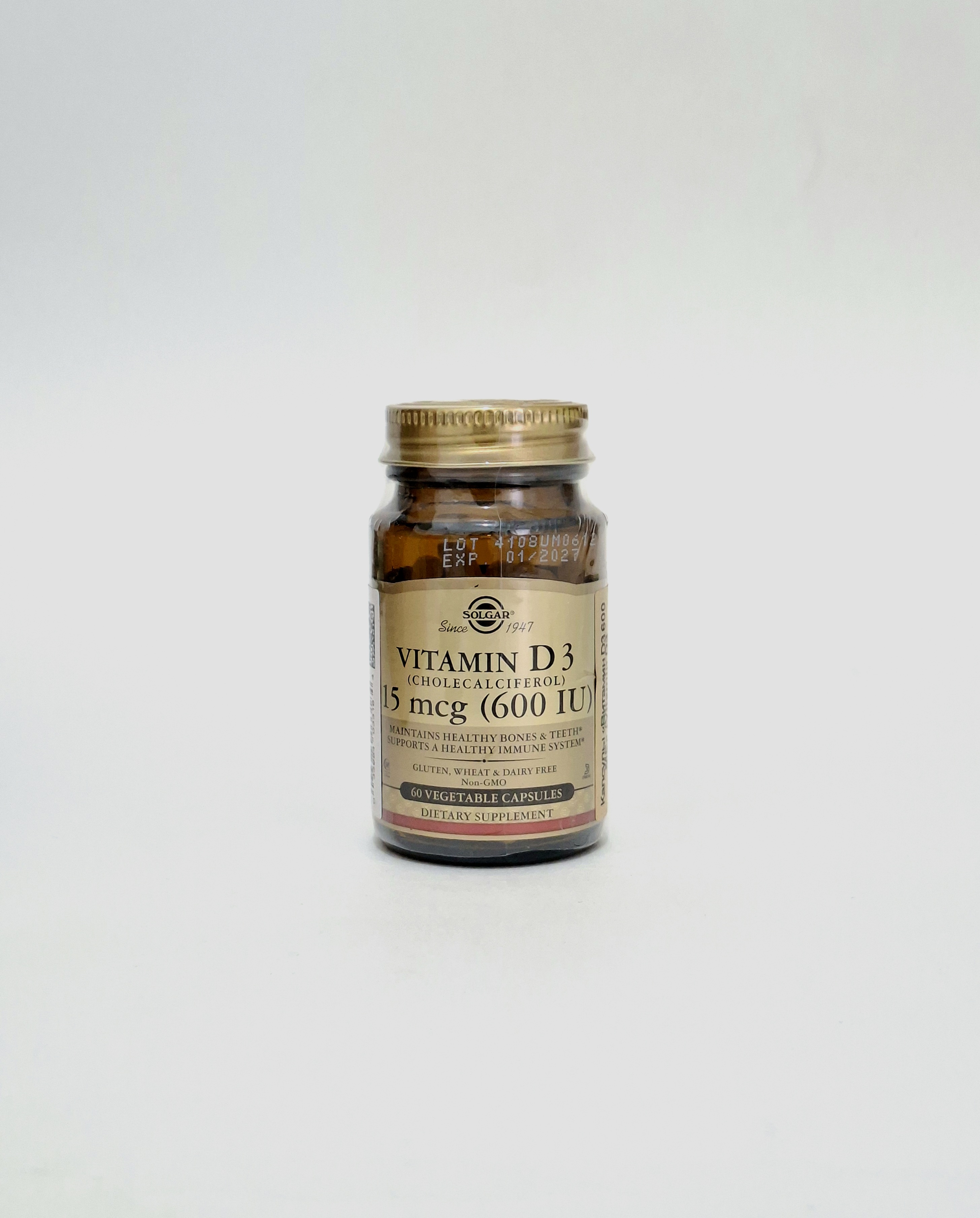 Vitamin D3 600IU capsules x 60 Solgar Vitamin