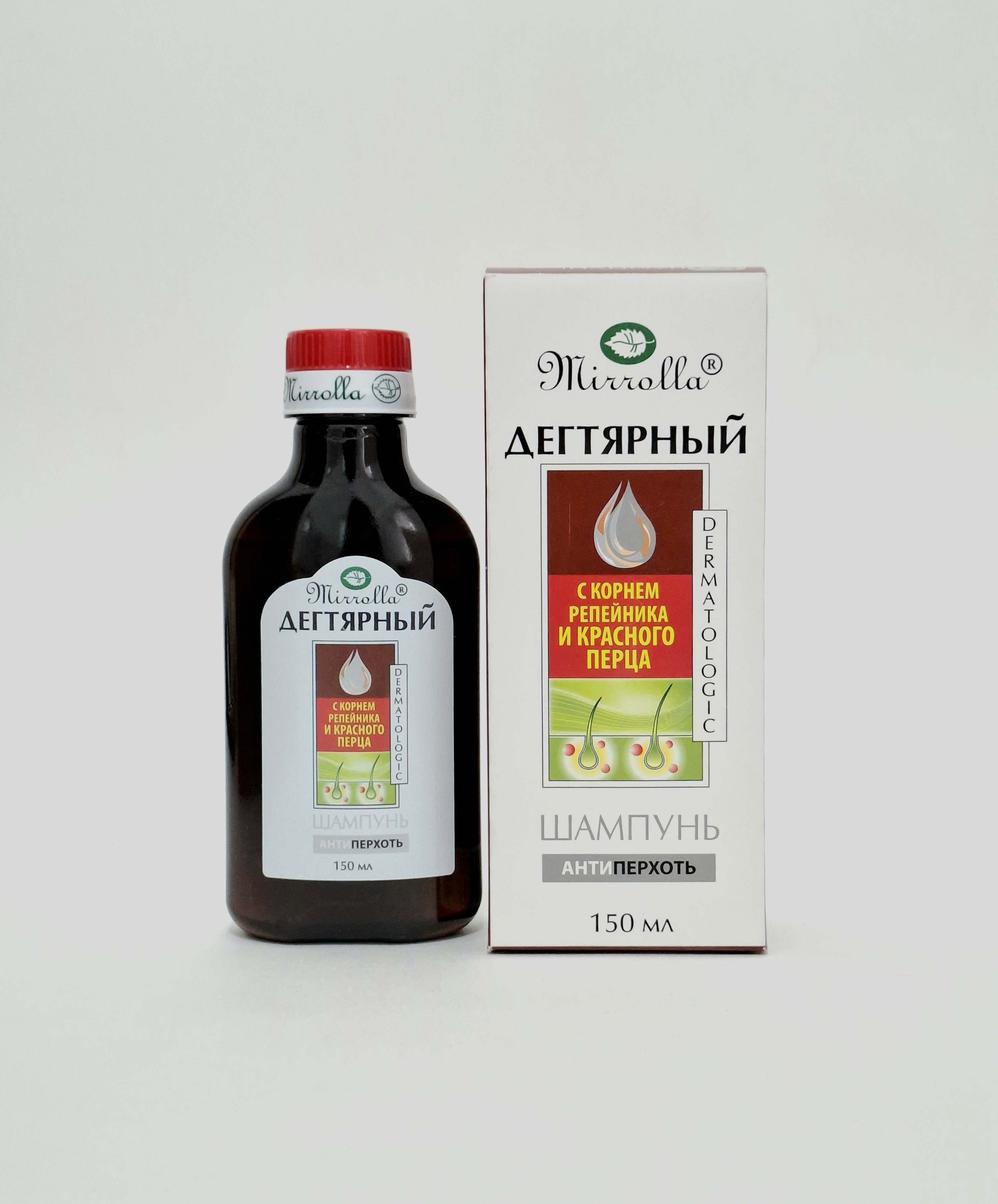 Шампунь Дегтярный с корнем репейника и кр. перца 150мл Мирра Россия