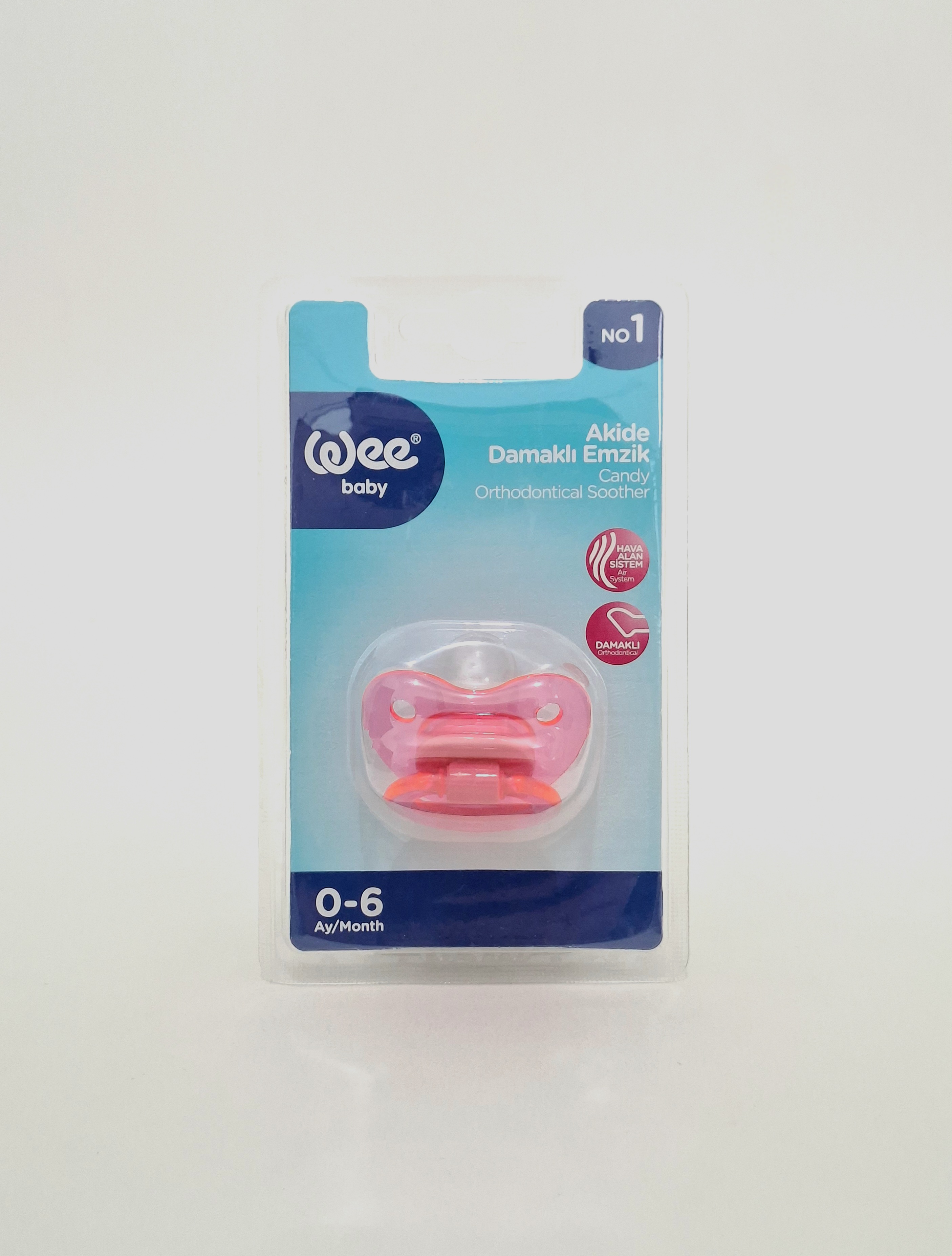 VII Baby nipple-pacifier strength. orthodontic. x 1 0-6 months Candy (code 111)(blue, pink, green, fioletovyy) Vii Beybi, Turkey