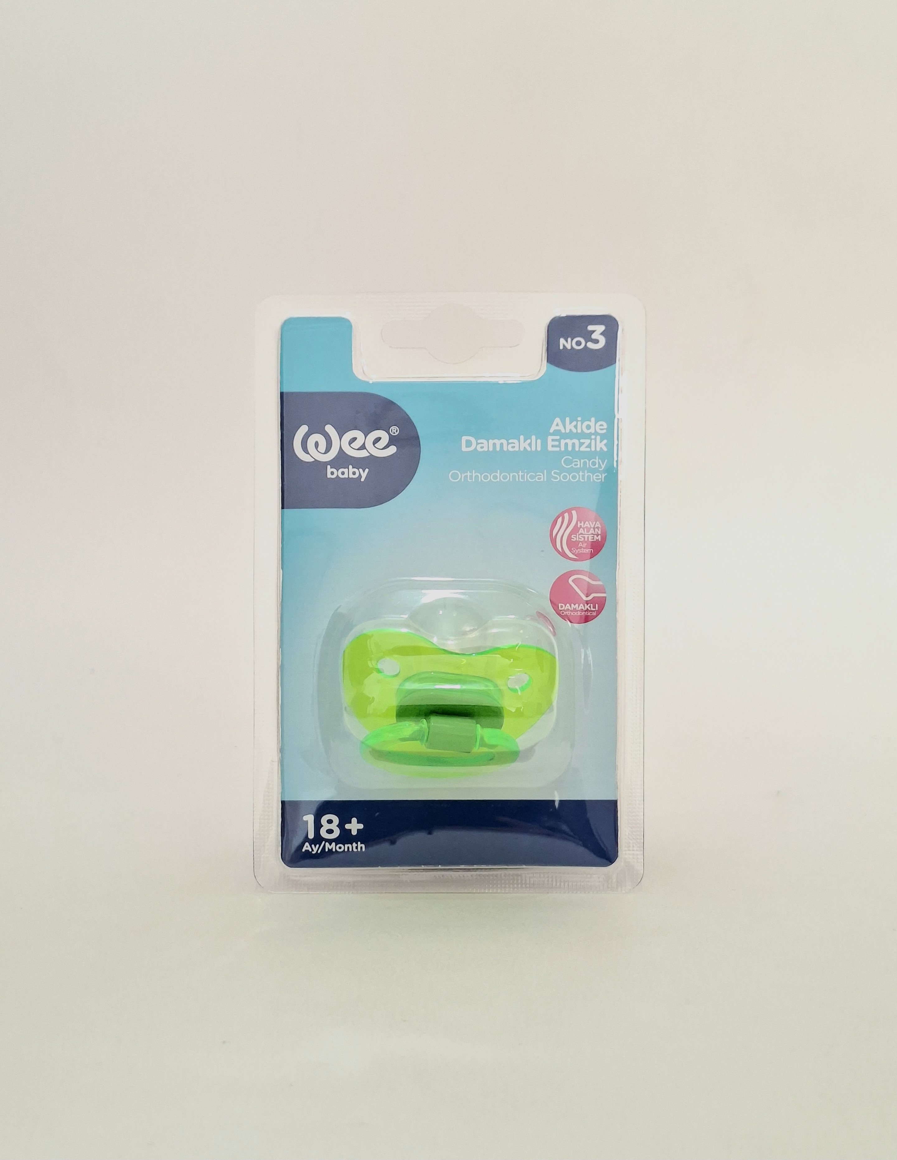 VII Baby nipple-pacifier strength. orthodontic. x 3 18+ months Candy (code 113)(blue, pink, green, fioletovyy) Vii Beybi, Turkey