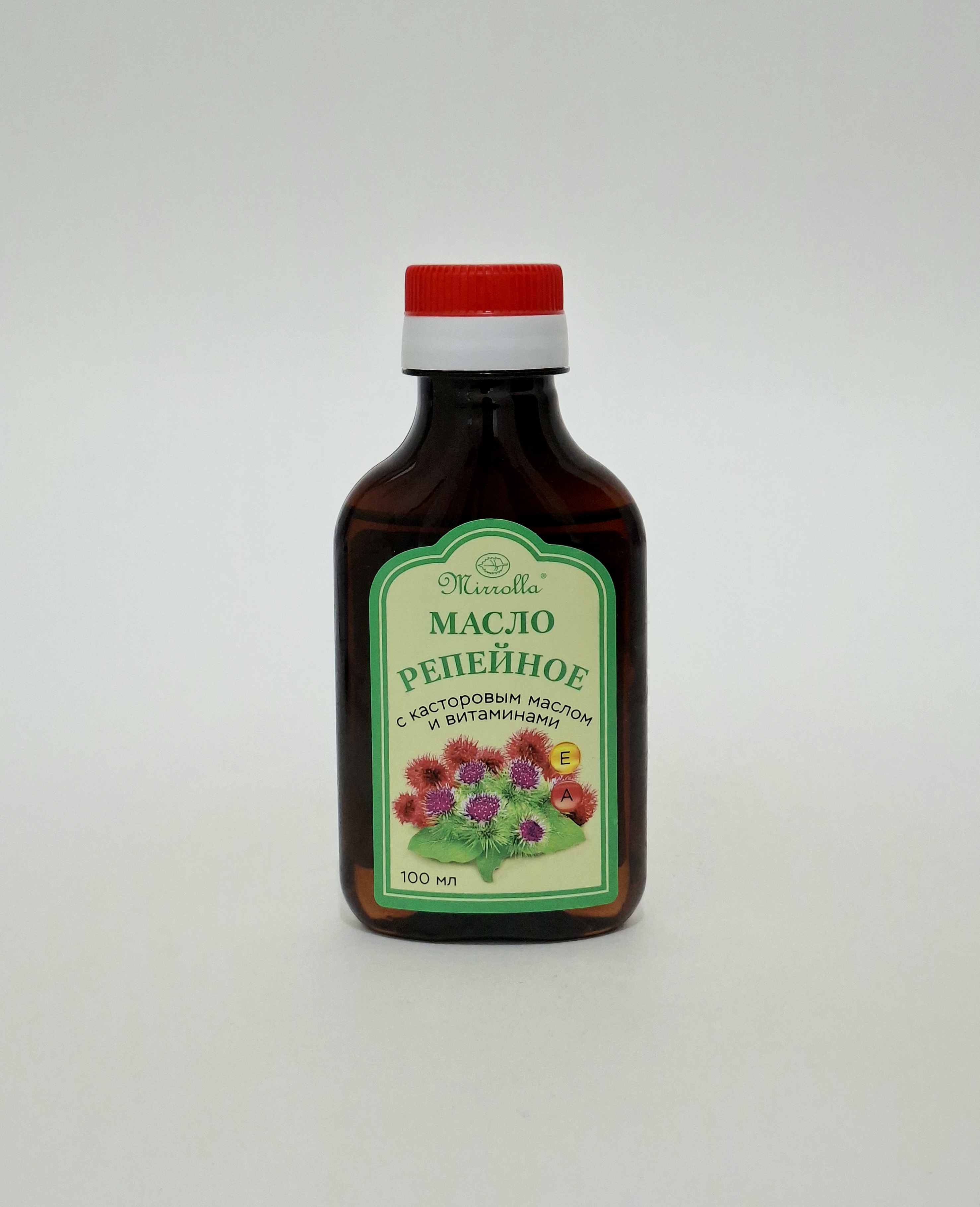 Масло репейное с касторовым маслом и вит, АЕ 100мл Мирролла. Россия