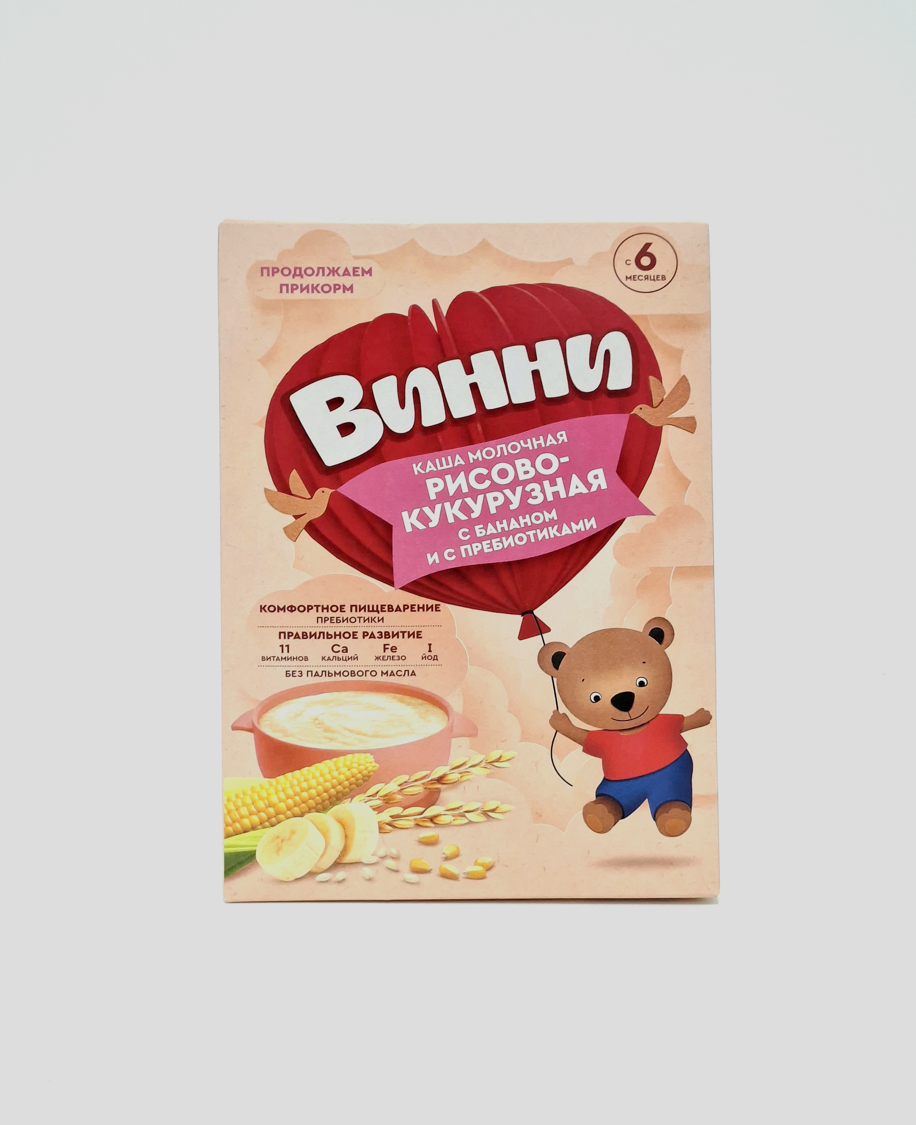 Винни м/к рисово-кукурузная с бананом и пребиотиками 200г (6+) Инфаприм ЗАО