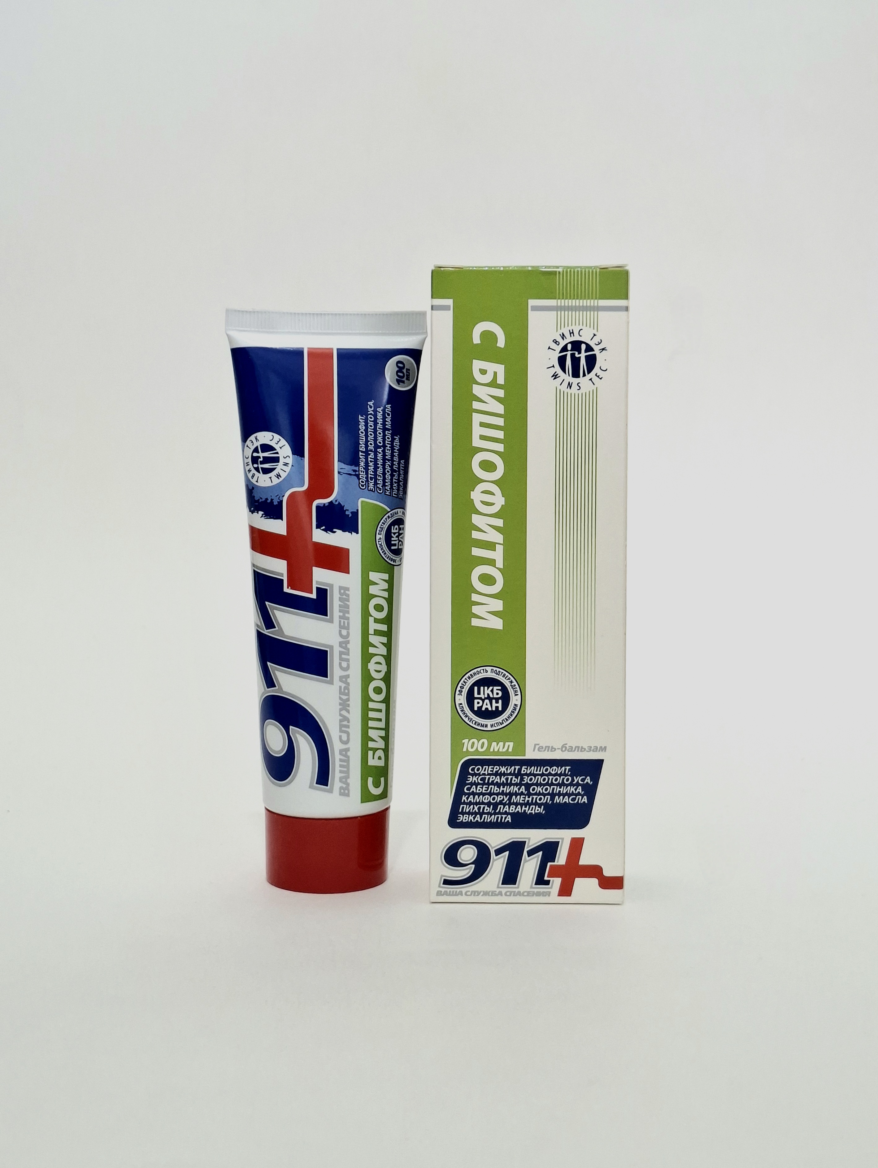 911 Bishofit gel-balm for body for joint pain 100ml Tvins Tek Russia
