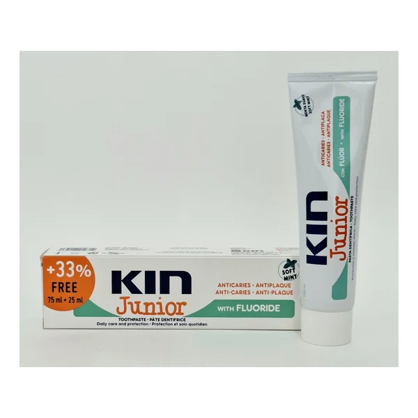 Kin junior toothpaste gentle mint 6+ 75ml+25ml 2714 KINHEALTHCARE COSMETICS AG