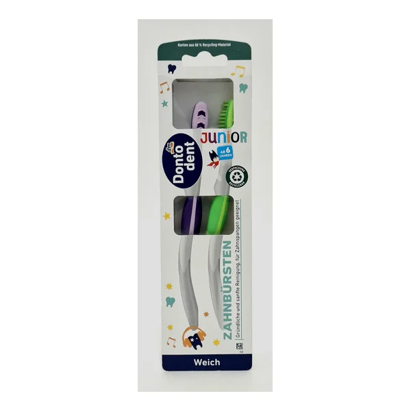 Tooth brush DONTODENT Junior Soft, 2 pcs Germany