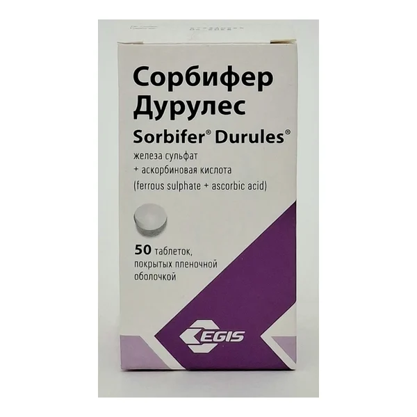 Sorbifer Durules tablets 320mg/60mg x 50 Egis Vengriya