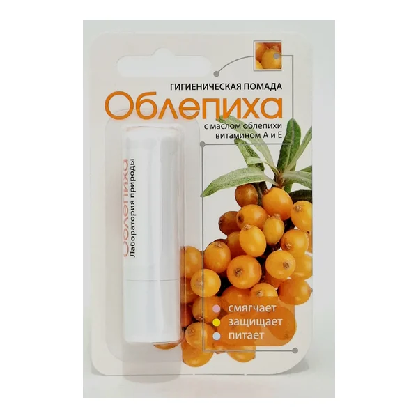 Hygienic lipstick sea buckthorn with vit.. A and E 2.8g 1324 Avanta. Russia