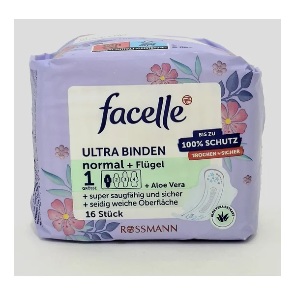 Pads women's hygienic Facelle with krylyshkami Ultra normal aloe vera 16 pcs Germany