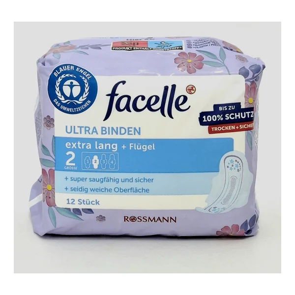 Pads women's hygienic Facelle with krylyshkami Extra long 12 pcs Germany