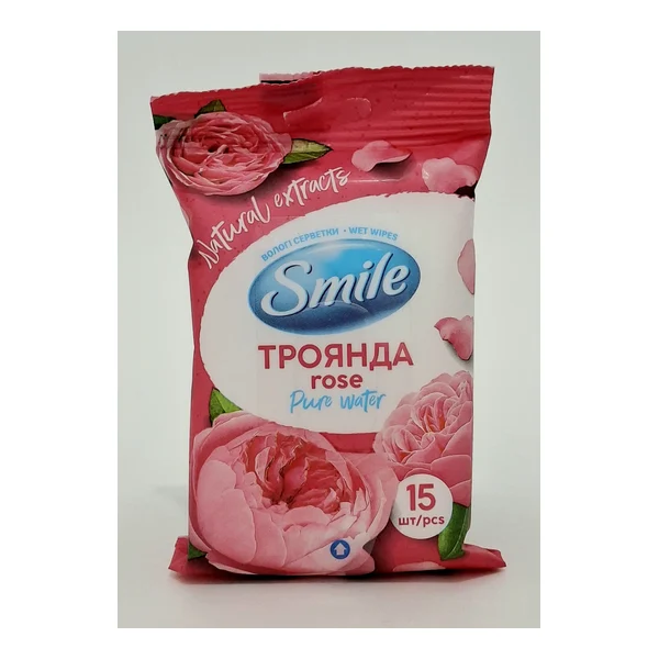 Салфетки влажные "SMILE"(42210500) №15 бурбонская роза Украина