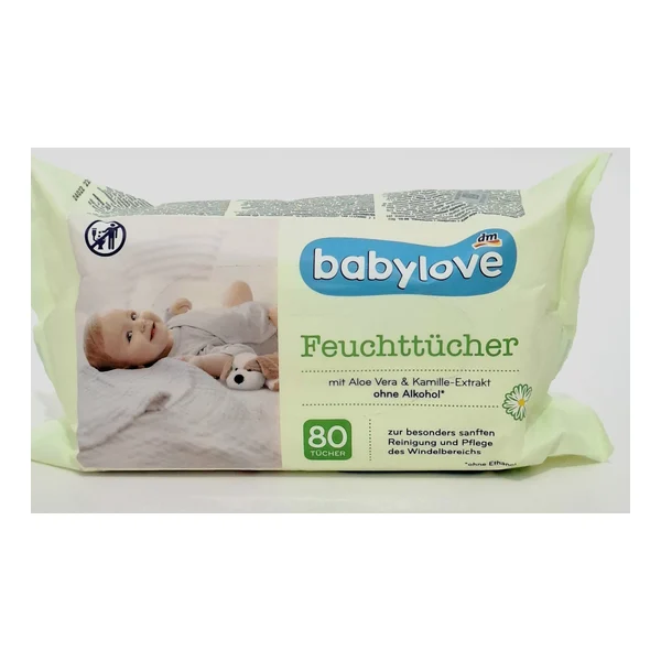 Салфетки детские Babylove "алоэ вера и ромашка 80 шт Германия