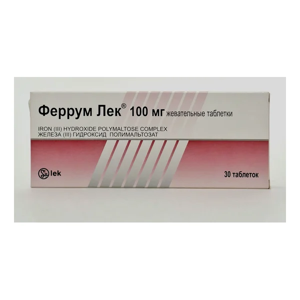 Ferrum LEK chewable tablets 100mg x 30 Sandoz