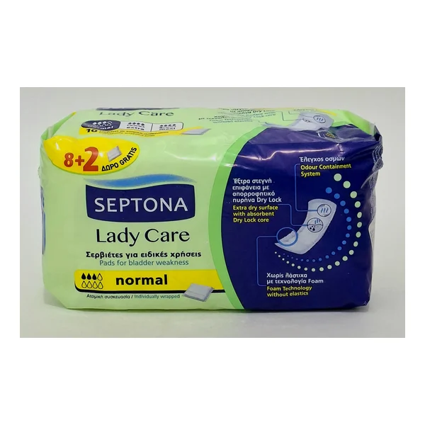 Pads urological. -rod. hygienic x 10 Light Inco NORMAL, code 0010 Septona