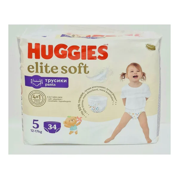 Huggies elite soft pants-diapers. x 5 12-17kg x 34 Kimberli-Klark