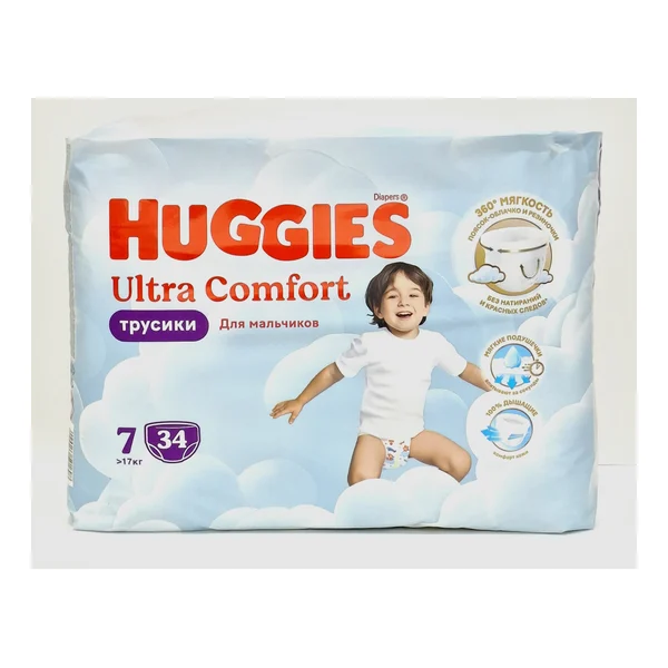 Huggies ultra comfort pants-diapers. for malchikov x 7 17+ kg x 34 Kimberli-Klark