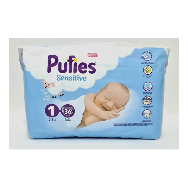 Подгузники Pufies N1 Newborn 2-5кг N36 Болгария