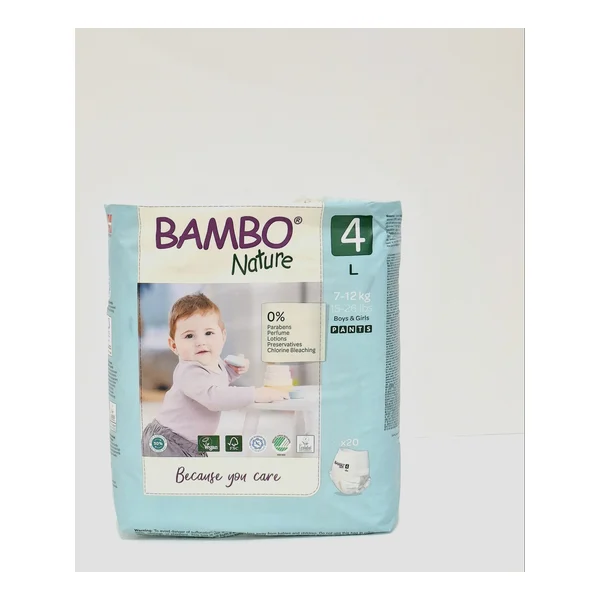 Bambo Natur x 4 pents diapers-trusy 12-18kg x 20 Abena
