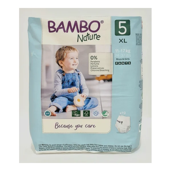 Bambo Natur x 5 pents diapers-trusy 11-17kg x 19 9258 Abena
