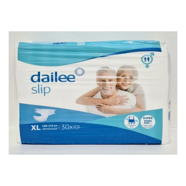 Diapers for adults dailee super XL (130-175cm), 8 drops Russia